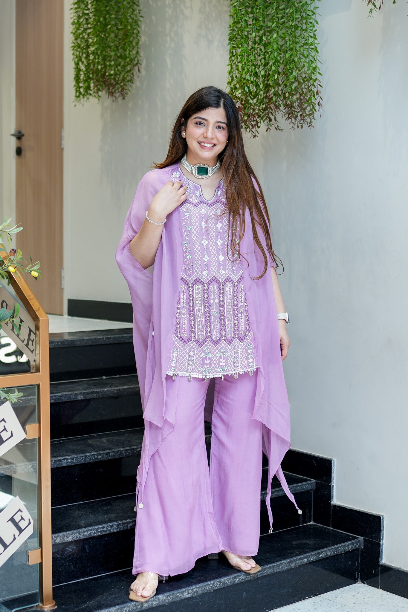 Vrinda Hand Embroidered Three Piece Set