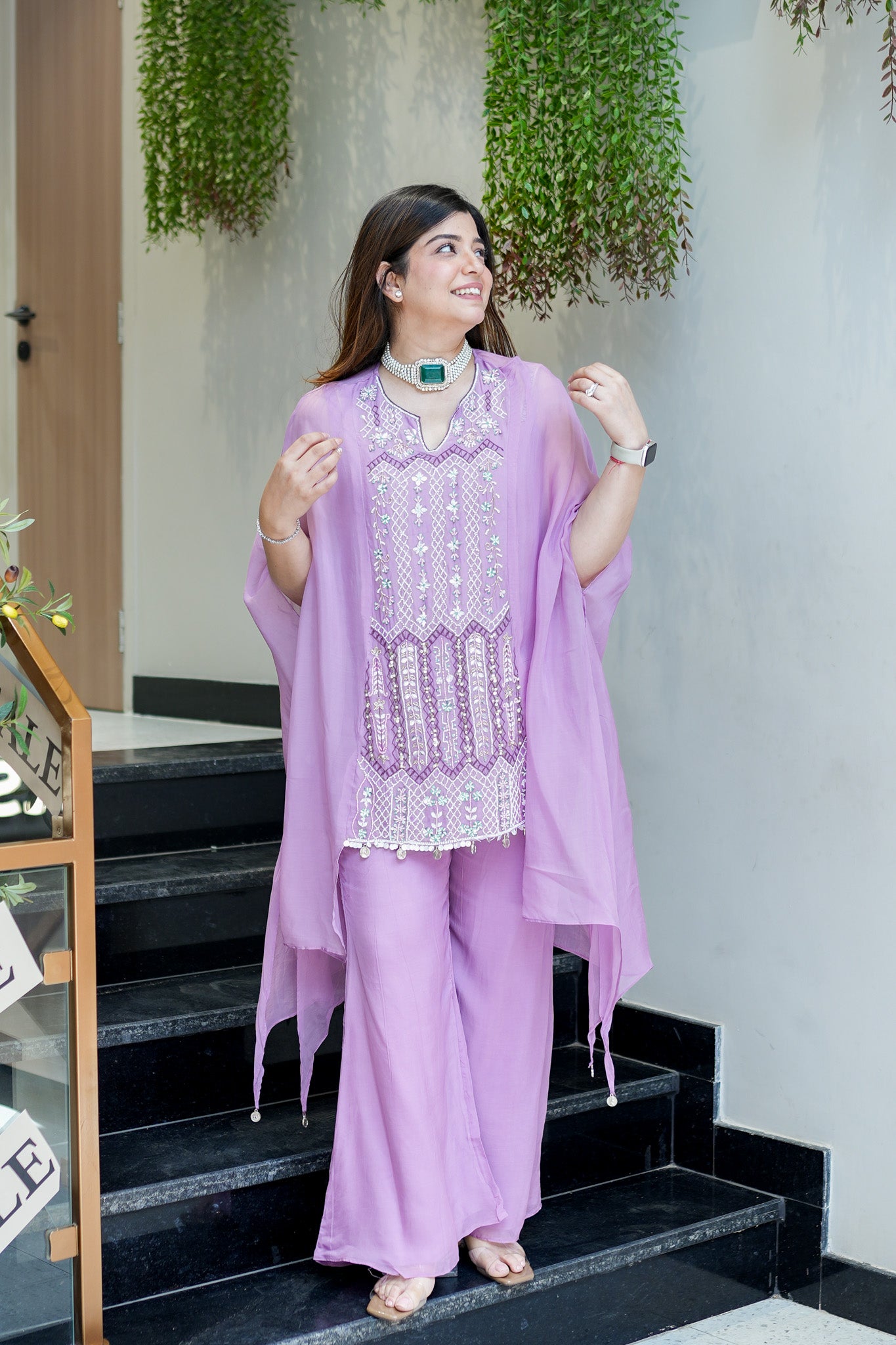 Vrinda Hand Embroidered Three Piece Set