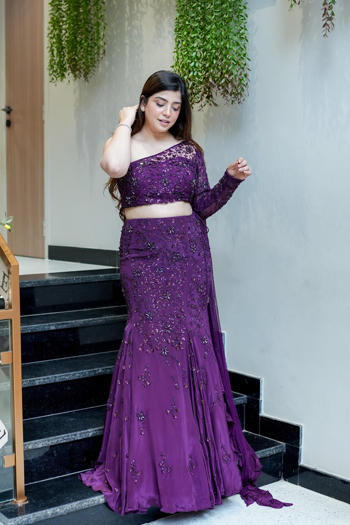 Purna Hand Embroidered Fish Cut Lehenga