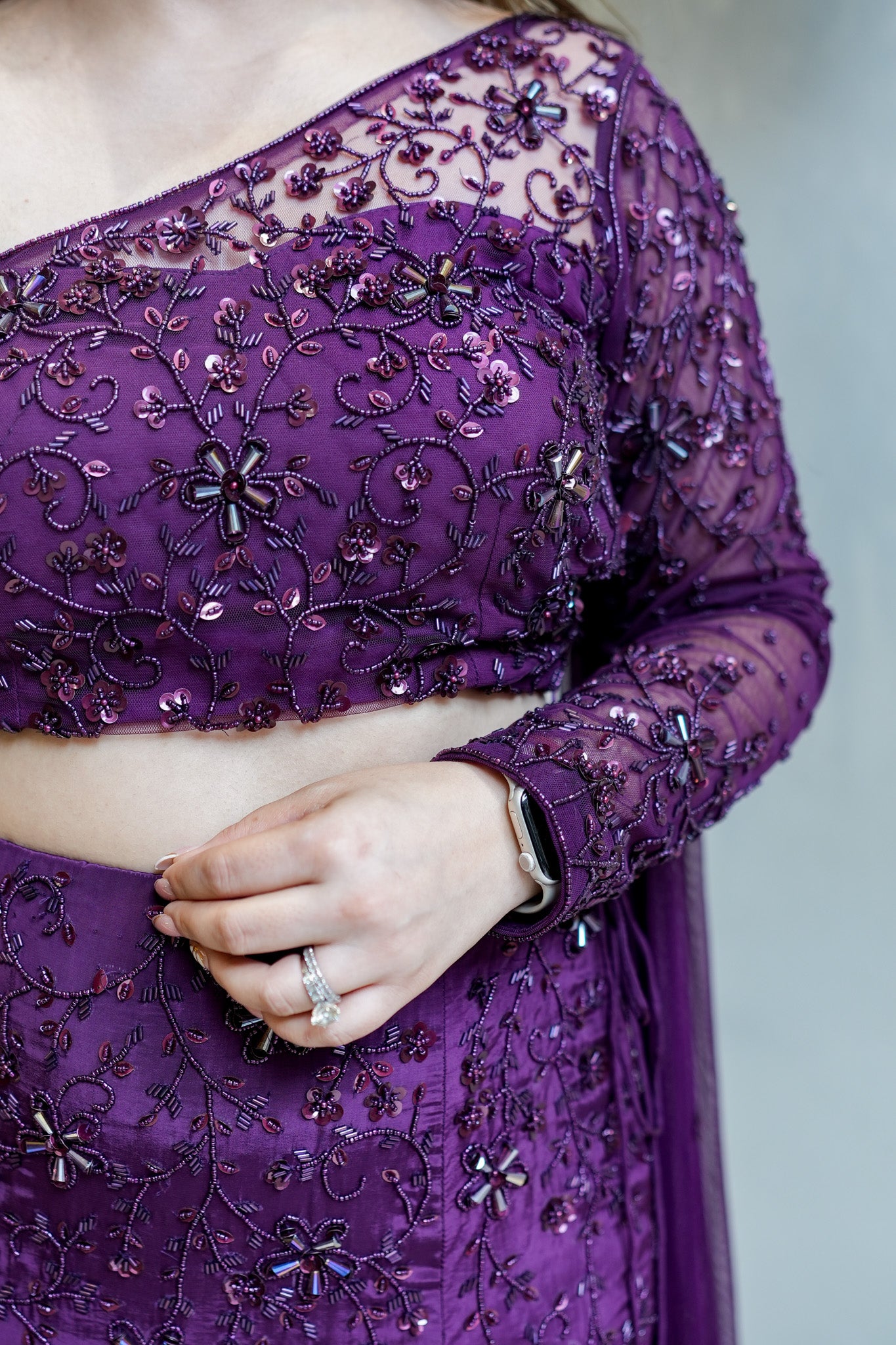 Purna Hand Embroidered Fish Cut Lehenga