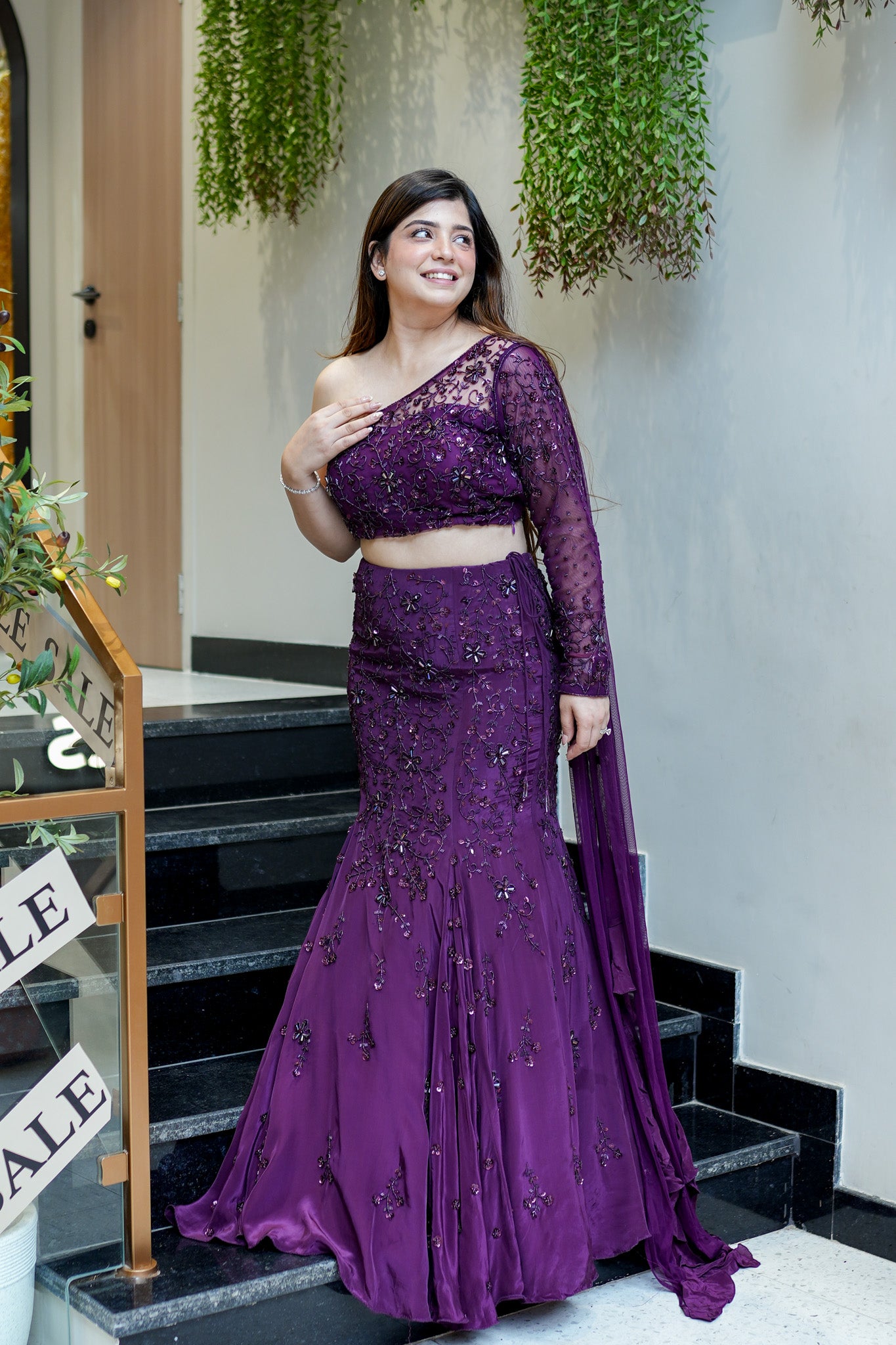 Purna Hand Embroidered Fish Cut Lehenga