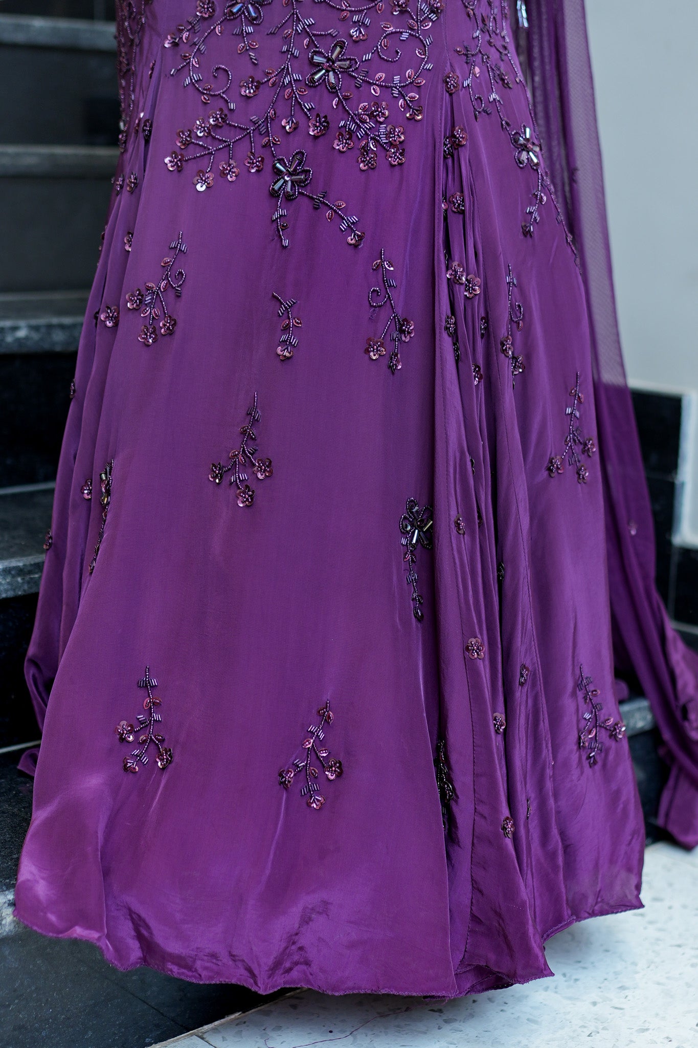 Purna Hand Embroidered Fish Cut Lehenga