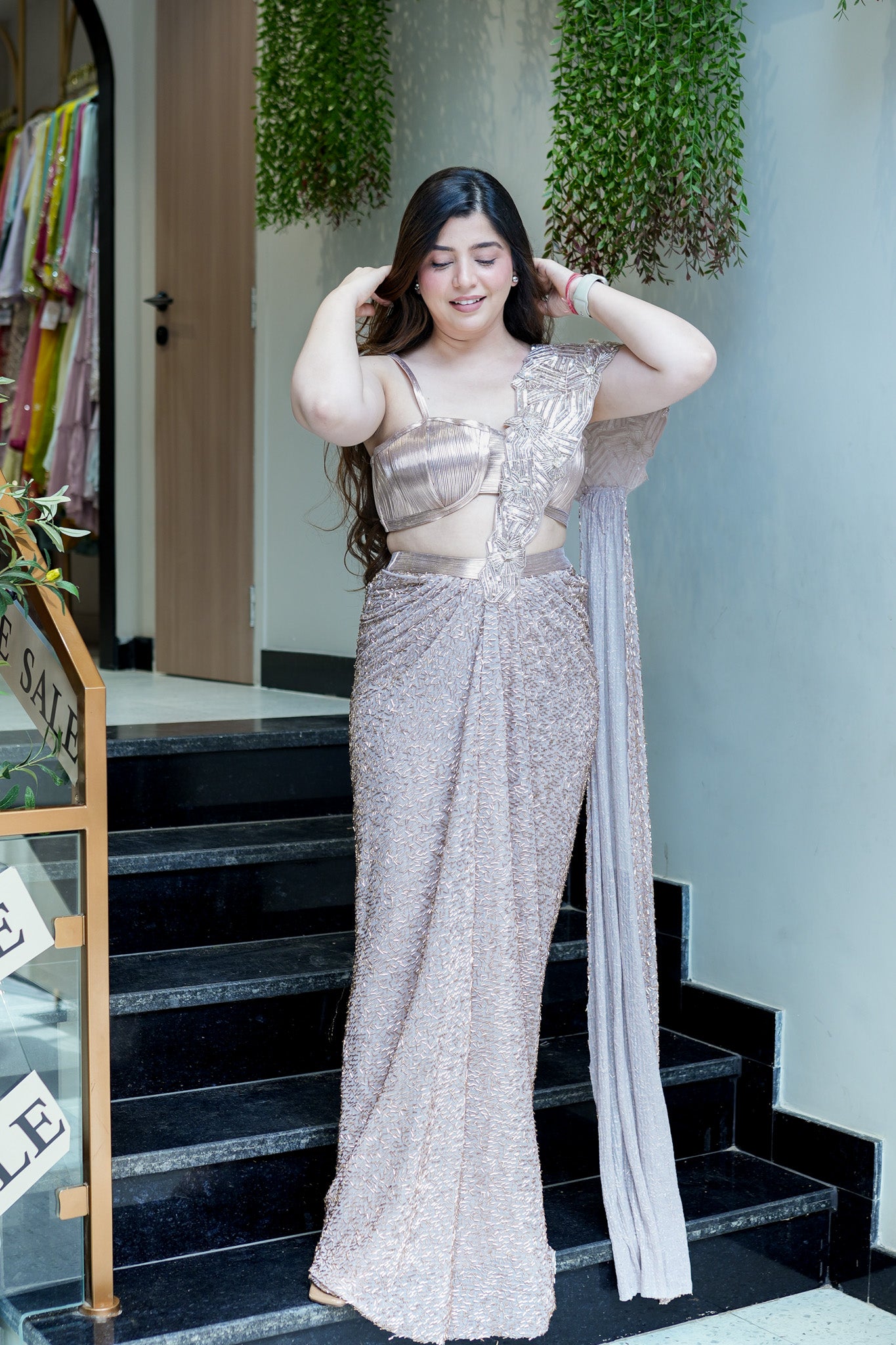 Simaya Embroidered Drape Saree
