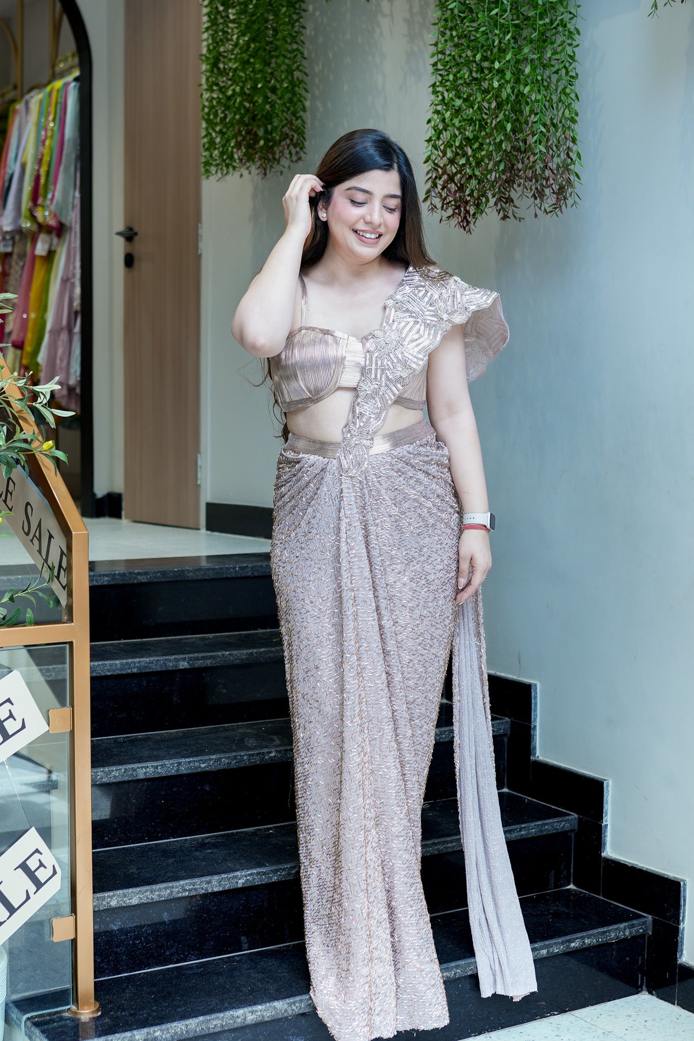 Simaya Embroidered Drape Saree
