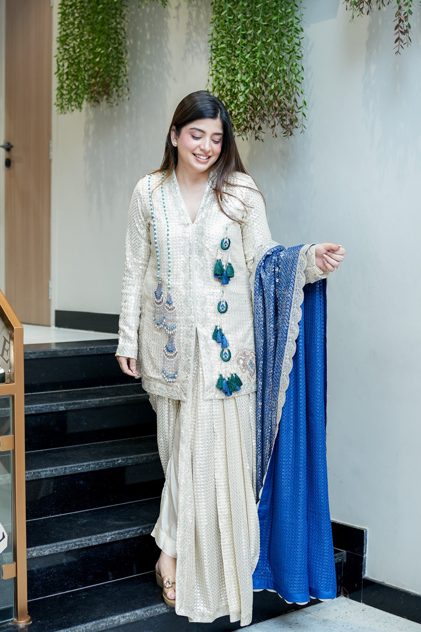 Aqsa Embroidred Luxe Suit Set