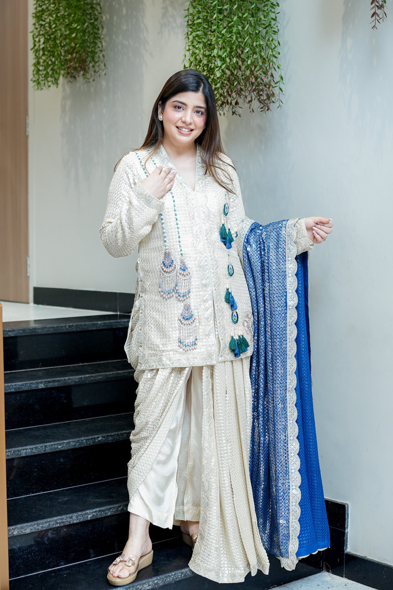 Aqsa Embroidred Luxe Suit Set