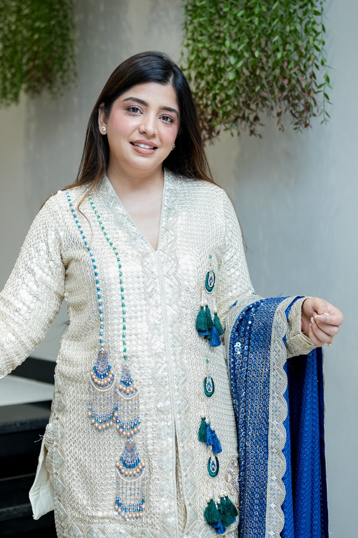 Aqsa Embroidred Luxe Suit Set