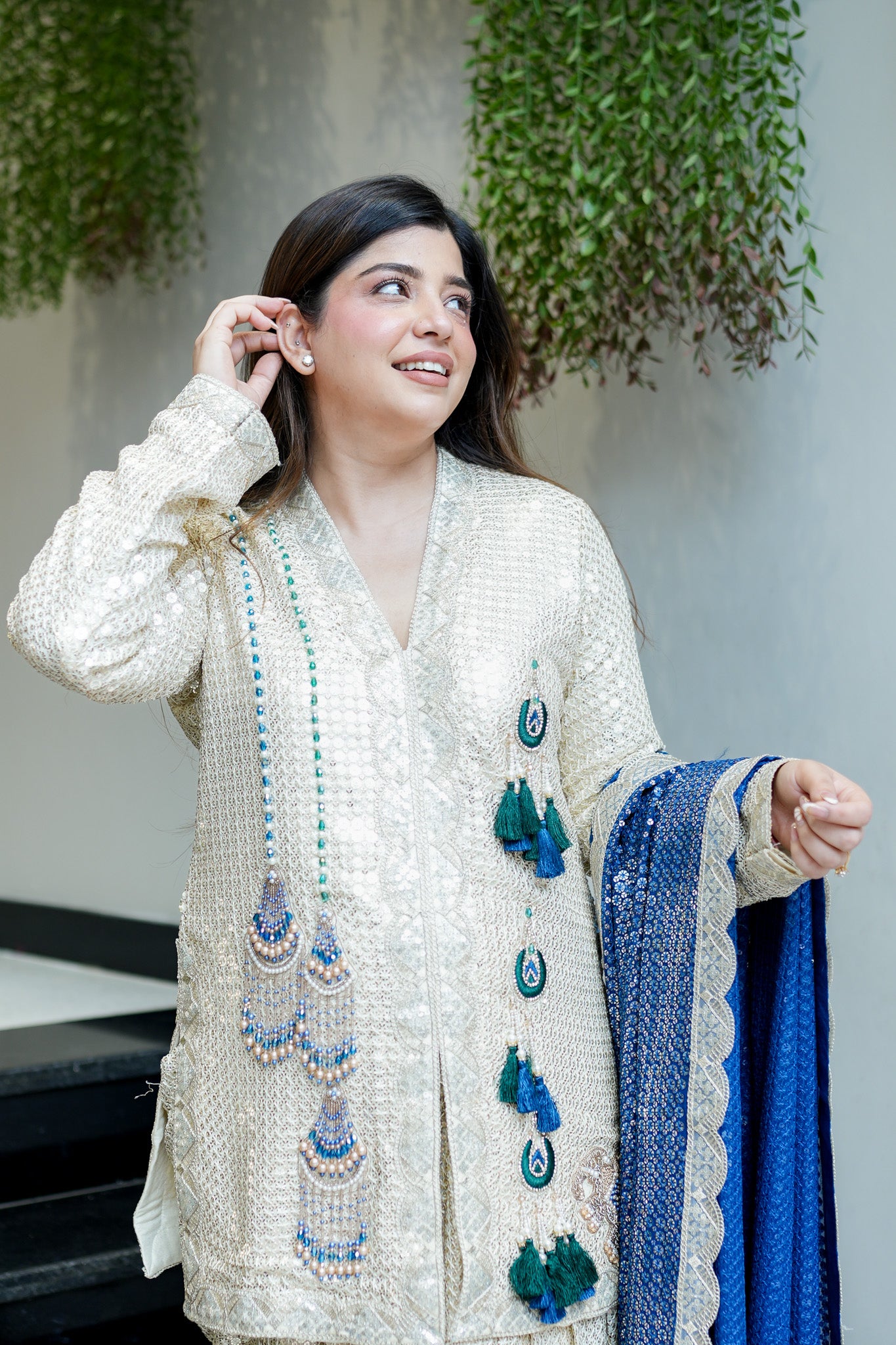 Aqsa Embroidred Luxe Suit Set