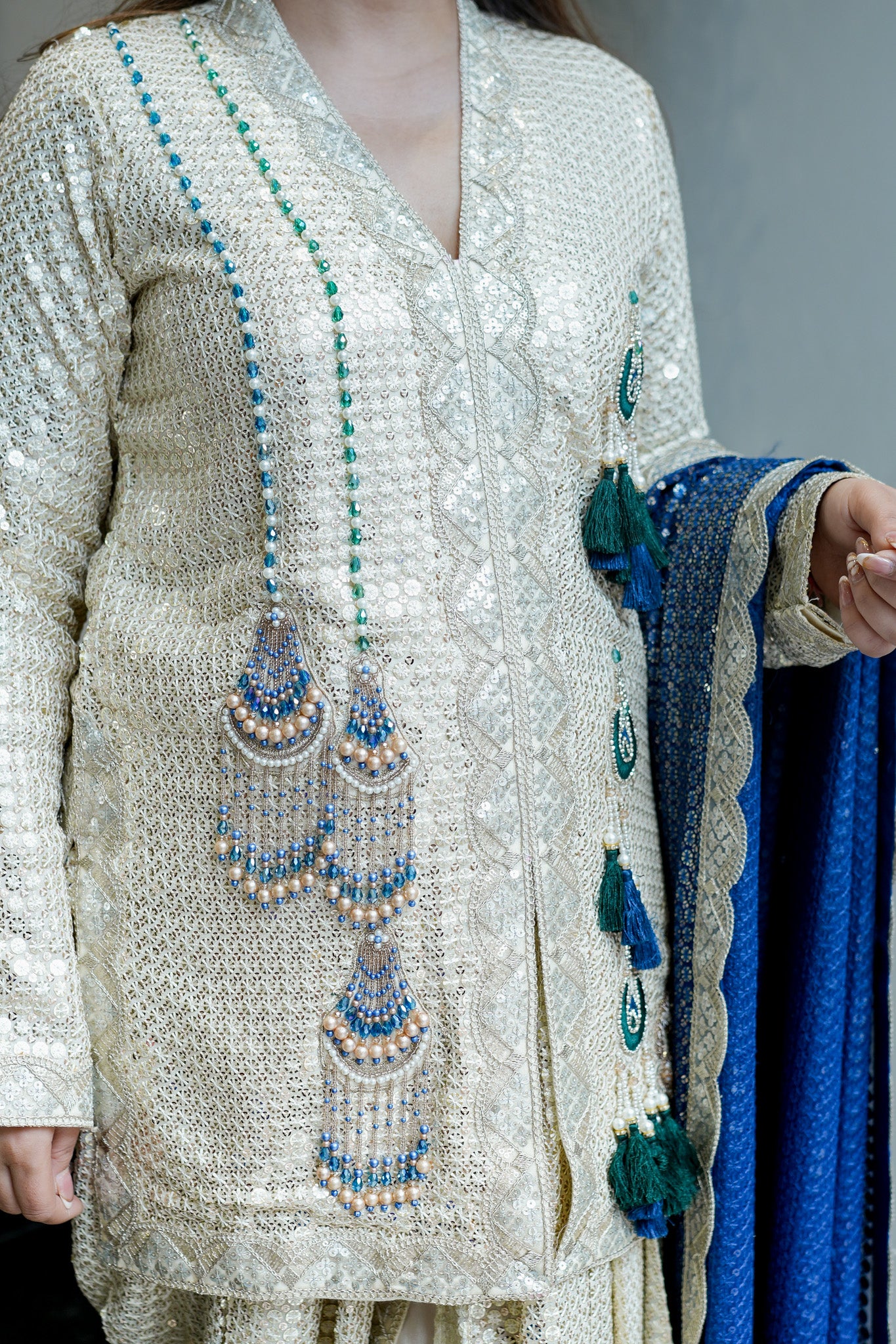 Aqsa Embroidred Luxe Suit Set