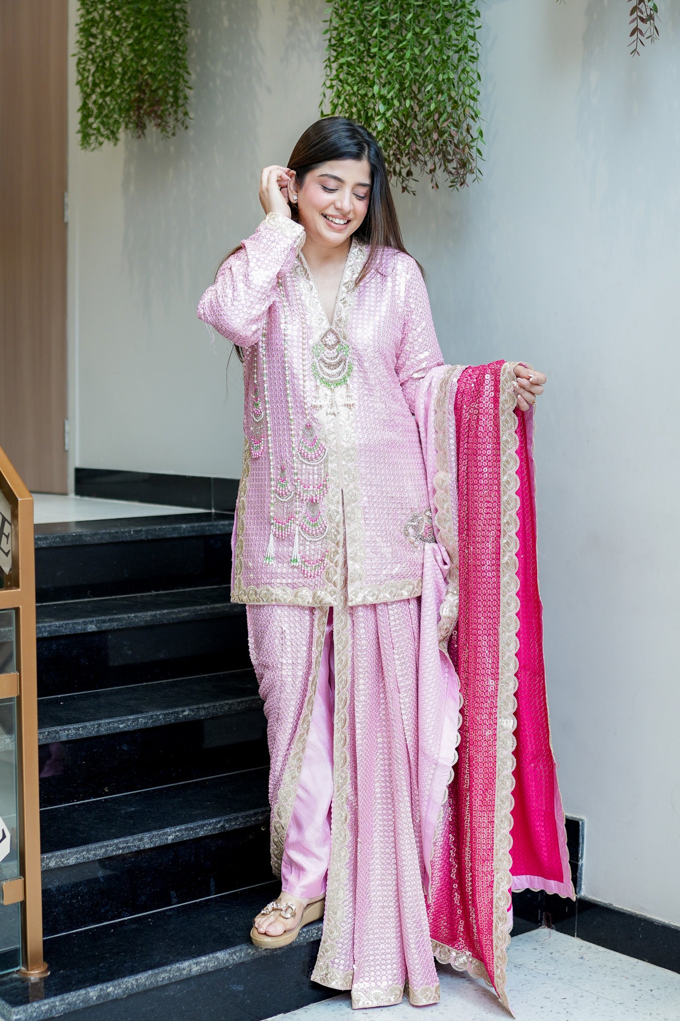 Aqsa Embroidred Luxe Suit Set