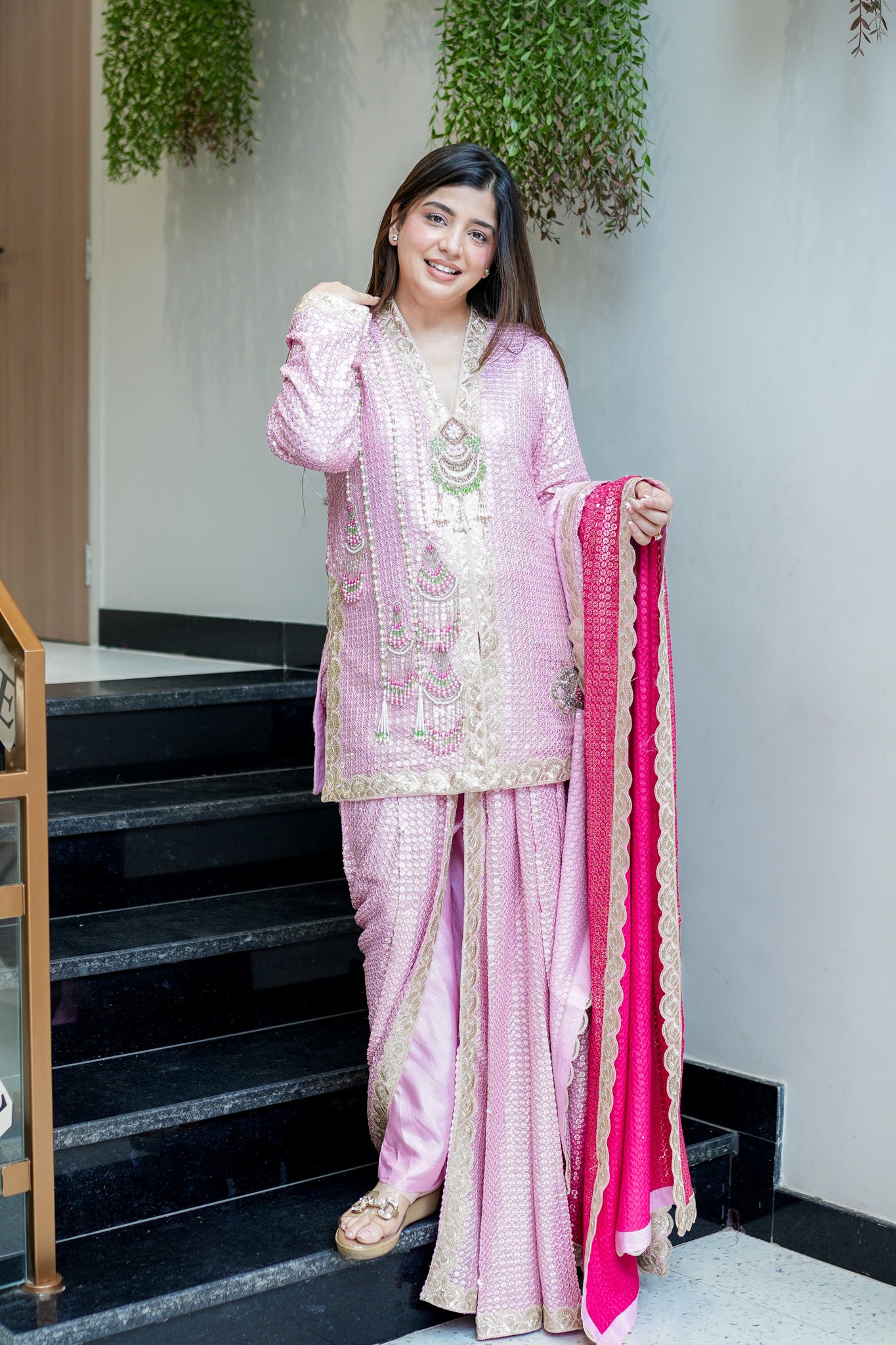 Aqsa Embroidred Luxe Suit Set