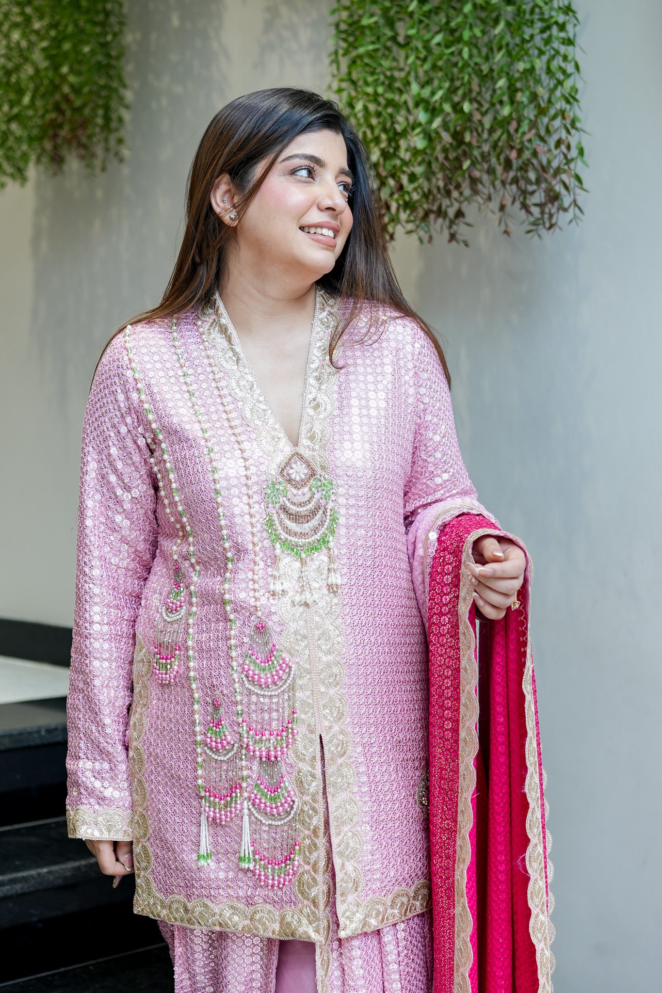Aqsa Embroidred Luxe Suit Set