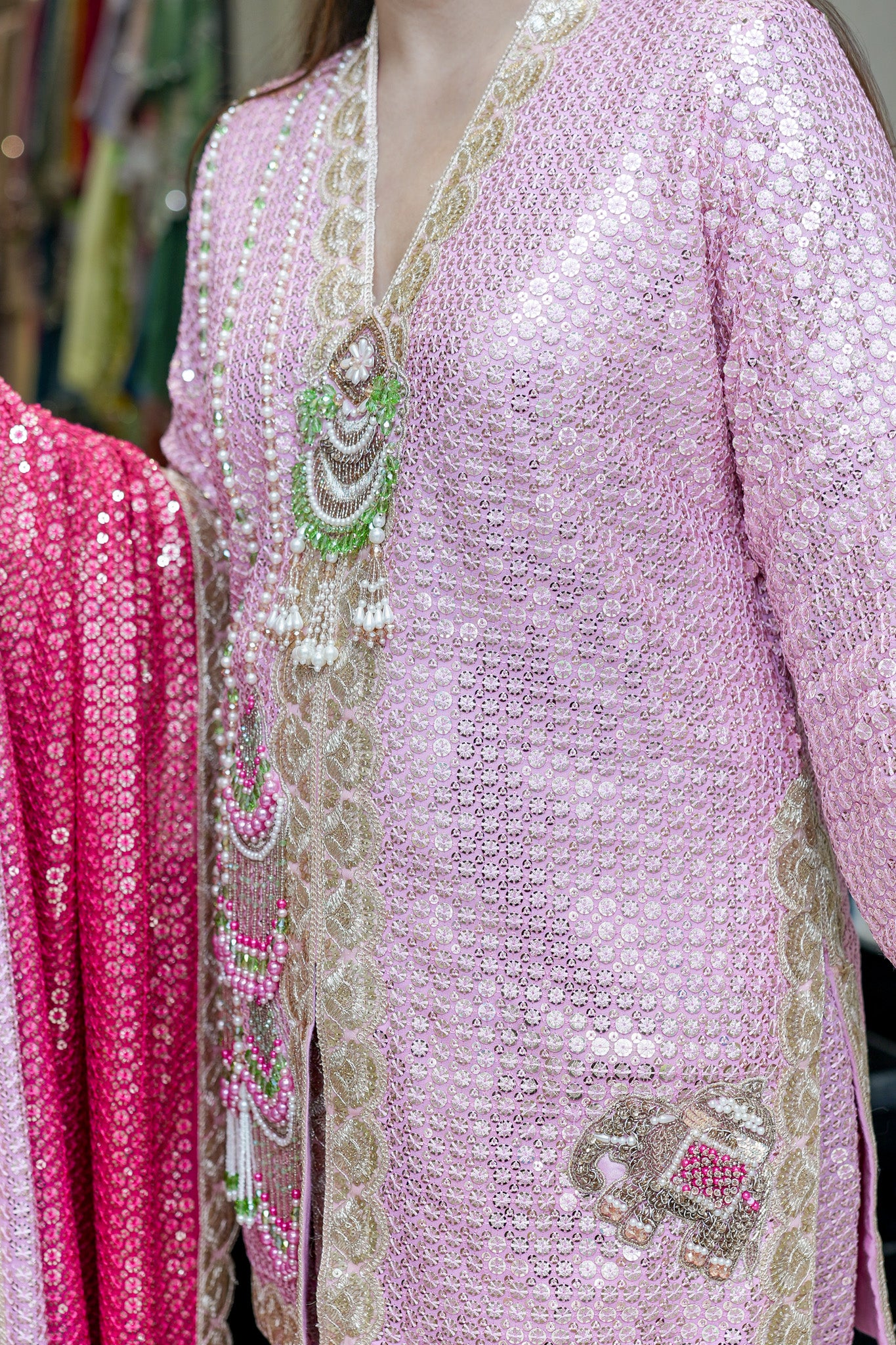 Aqsa Embroidred Luxe Suit Set