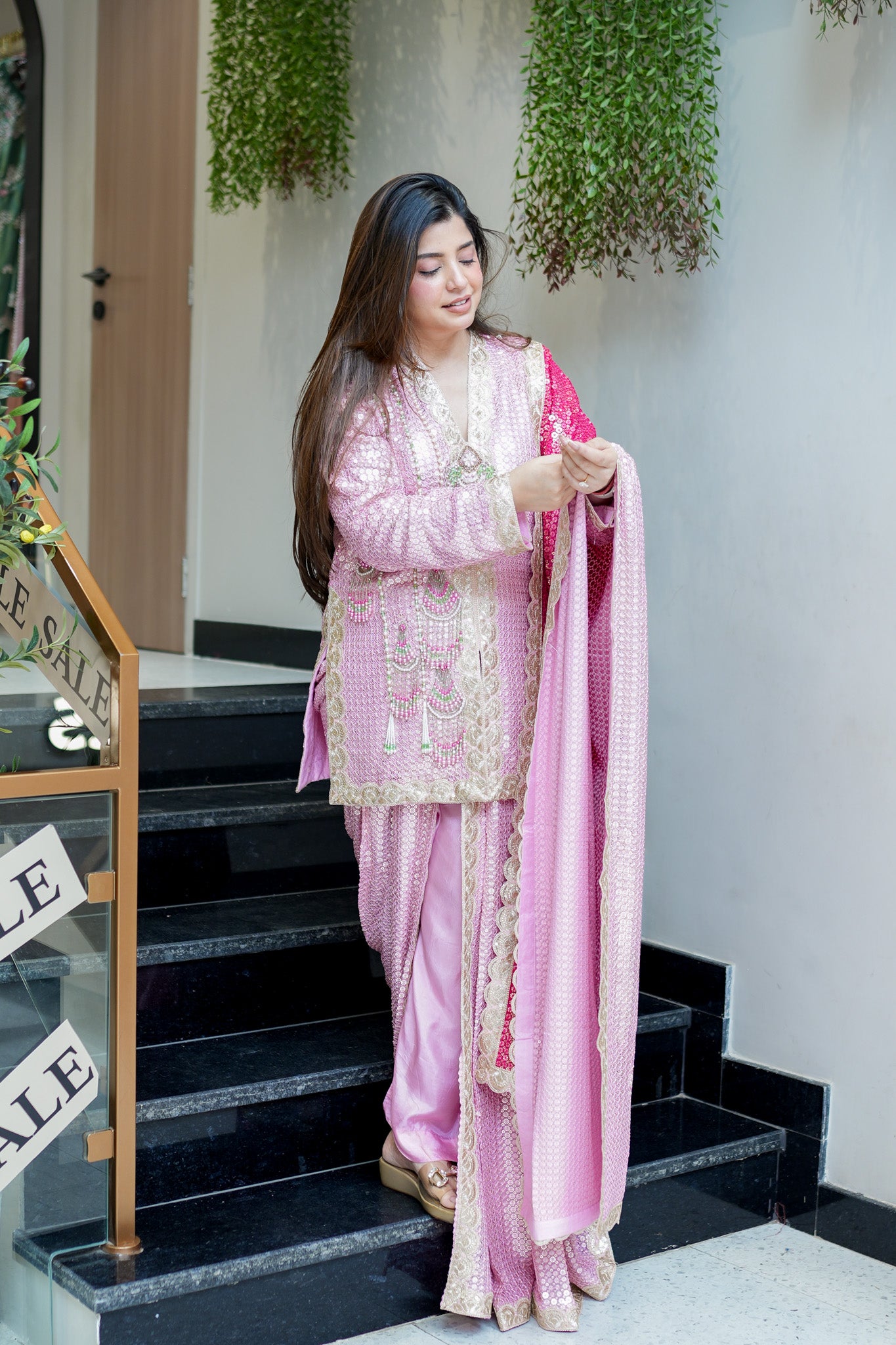 Aqsa Embroidred Luxe Suit Set