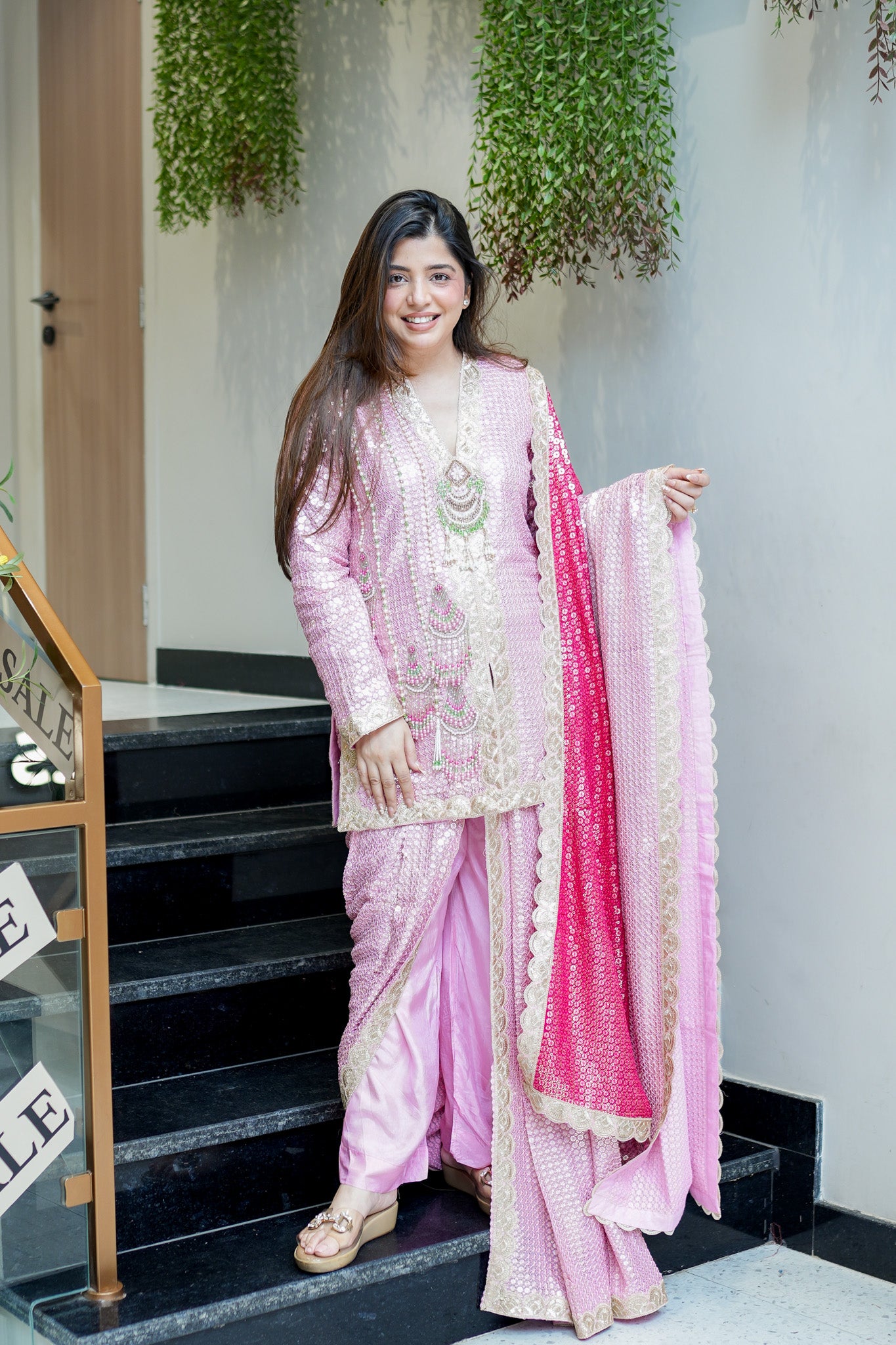 Aqsa Embroidred Luxe Suit Set
