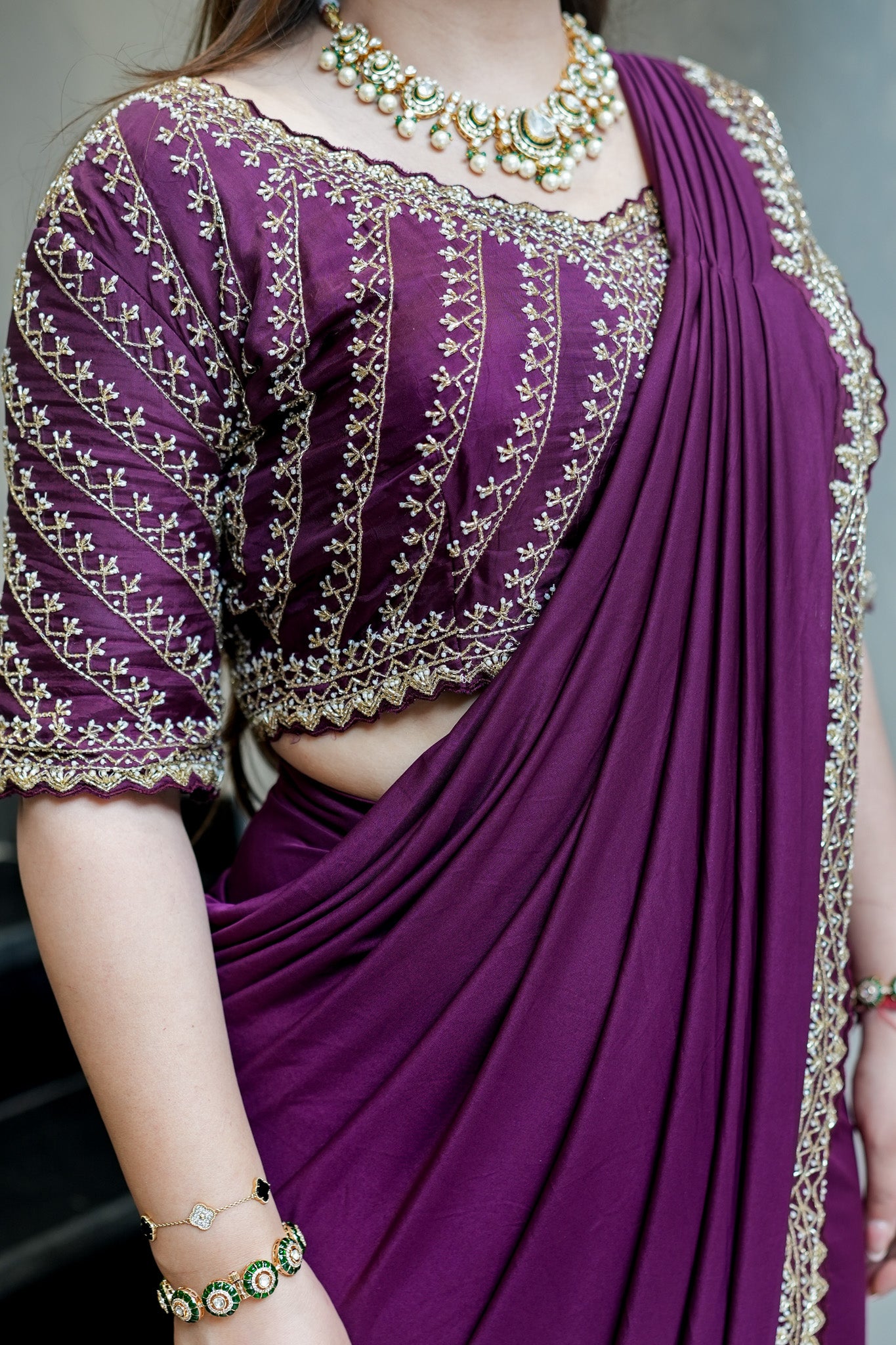 Kanak Hand Embroidered Drape Saree