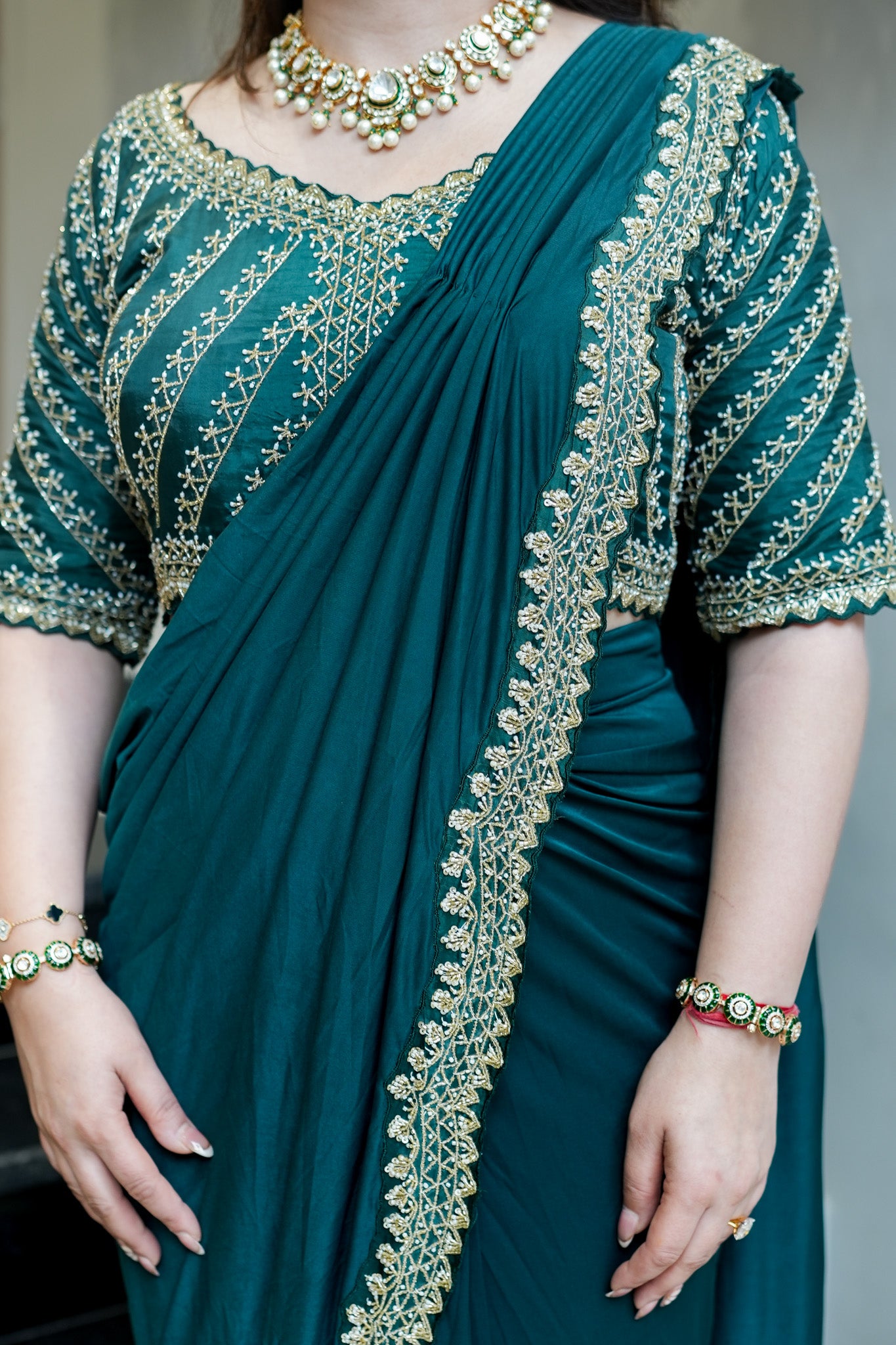 Kanak Hand Embroidered Drape Saree