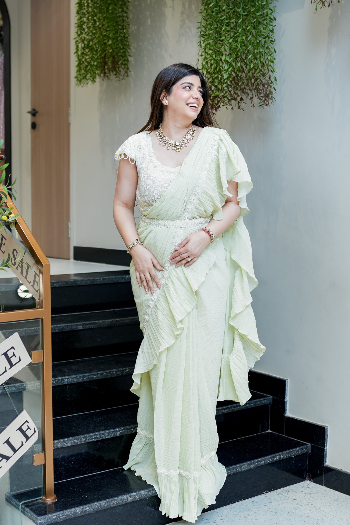 Reyana Hand Embroidered Drape Saree