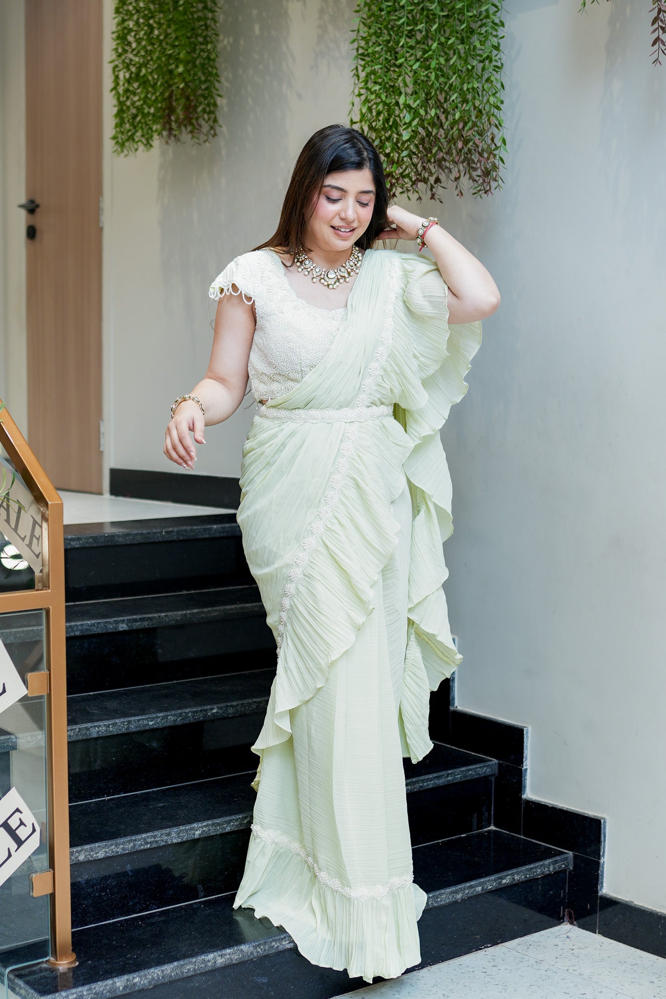 Reyana Hand Embroidered Drape Saree