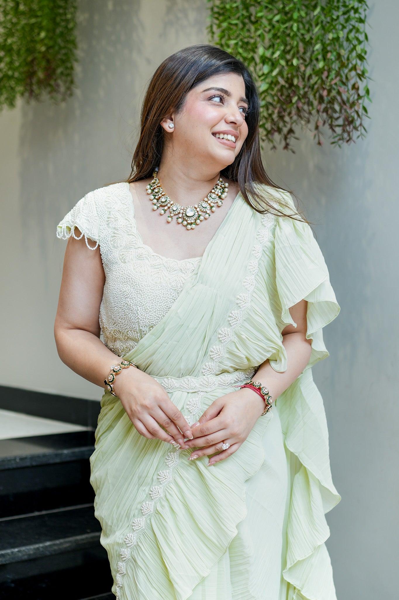 Reyana Hand Embroidered Drape Saree