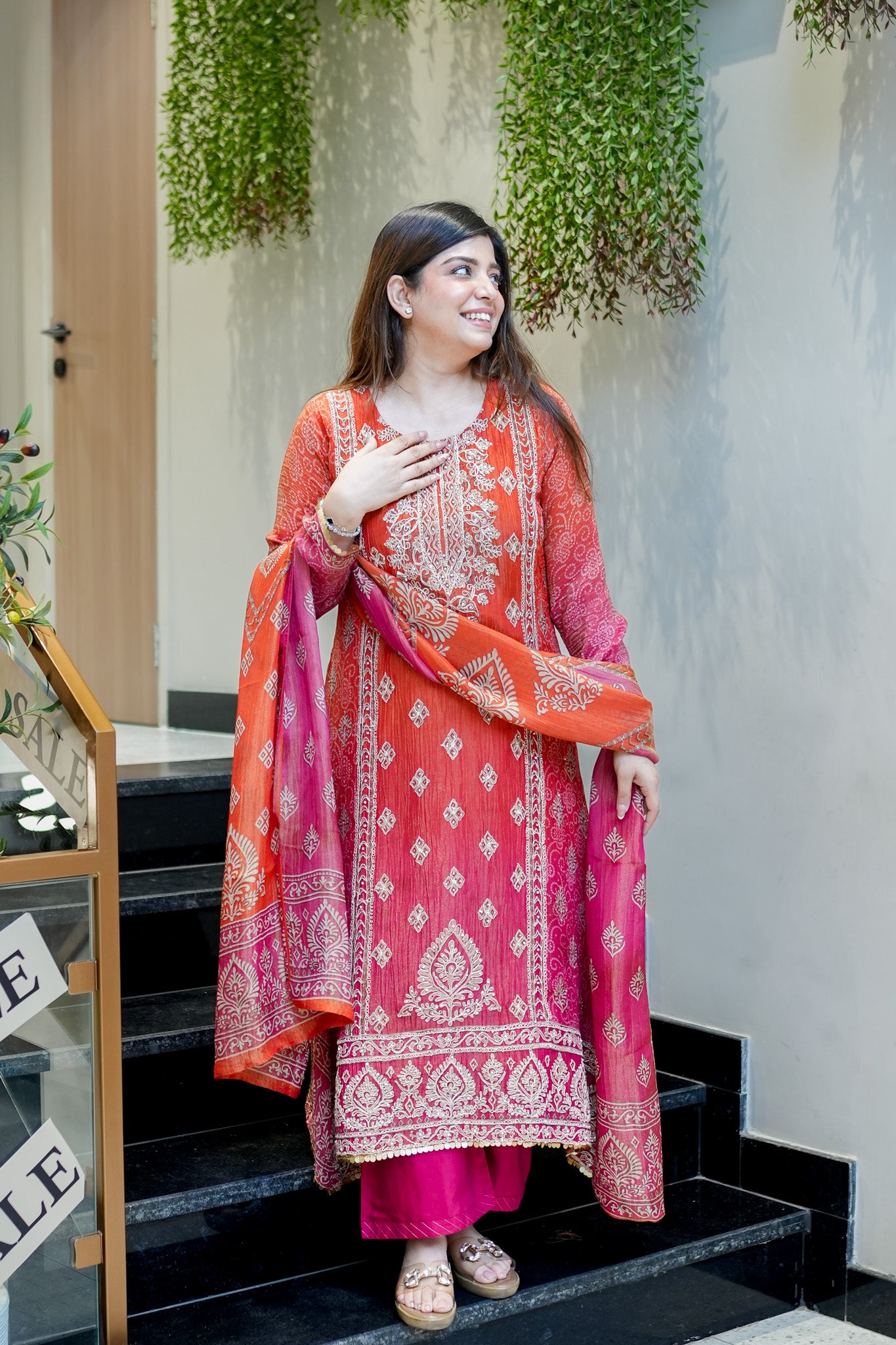 Frizah Printed Tissue Suit Set