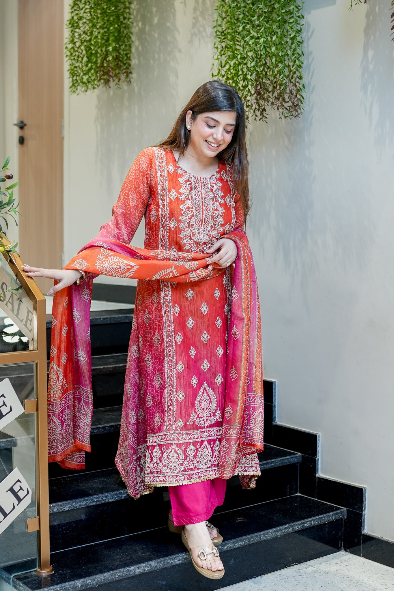 Frizah Printed Tissue Suit Set