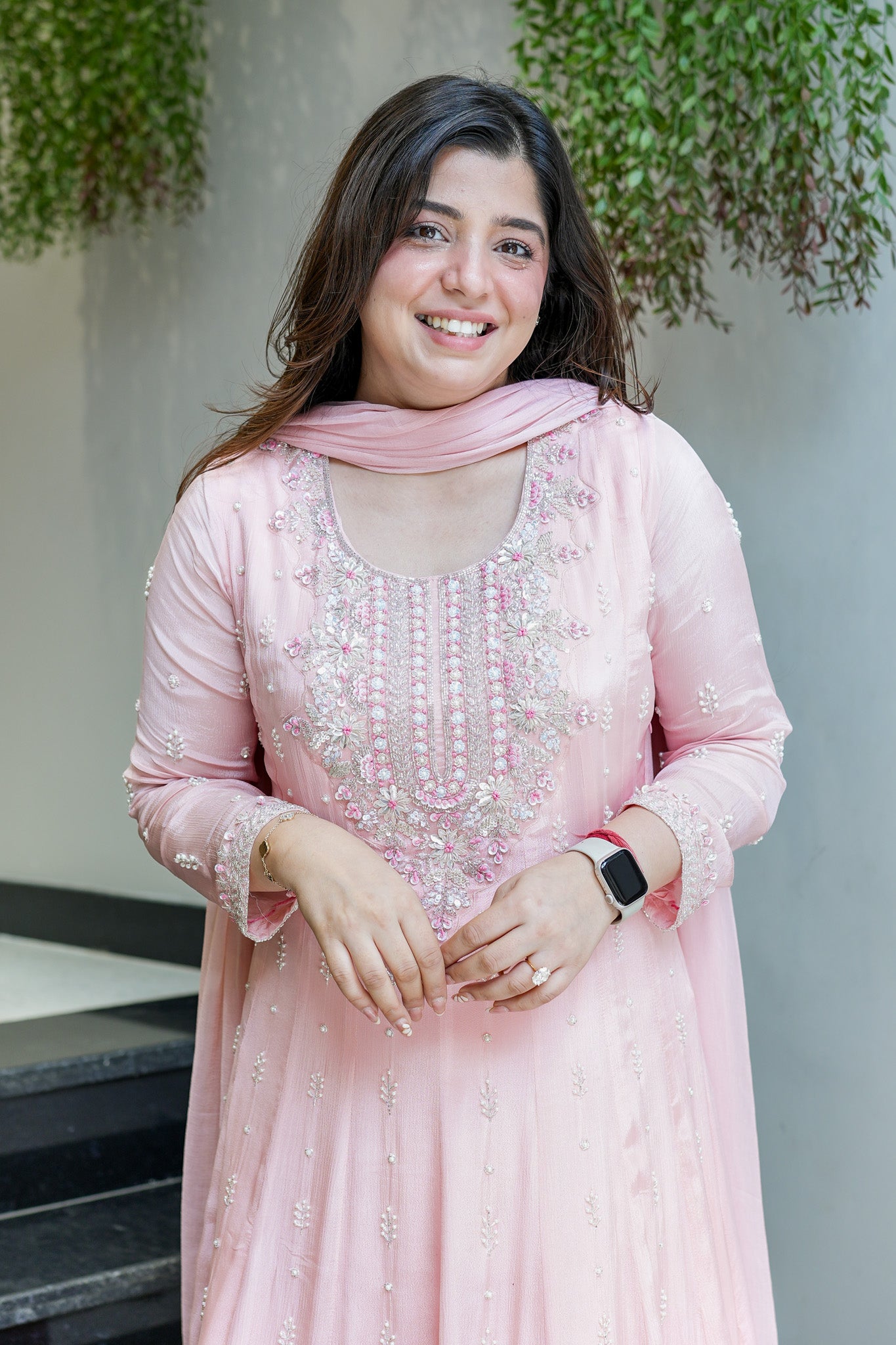 Afsana Pink Embroidered Anarkali