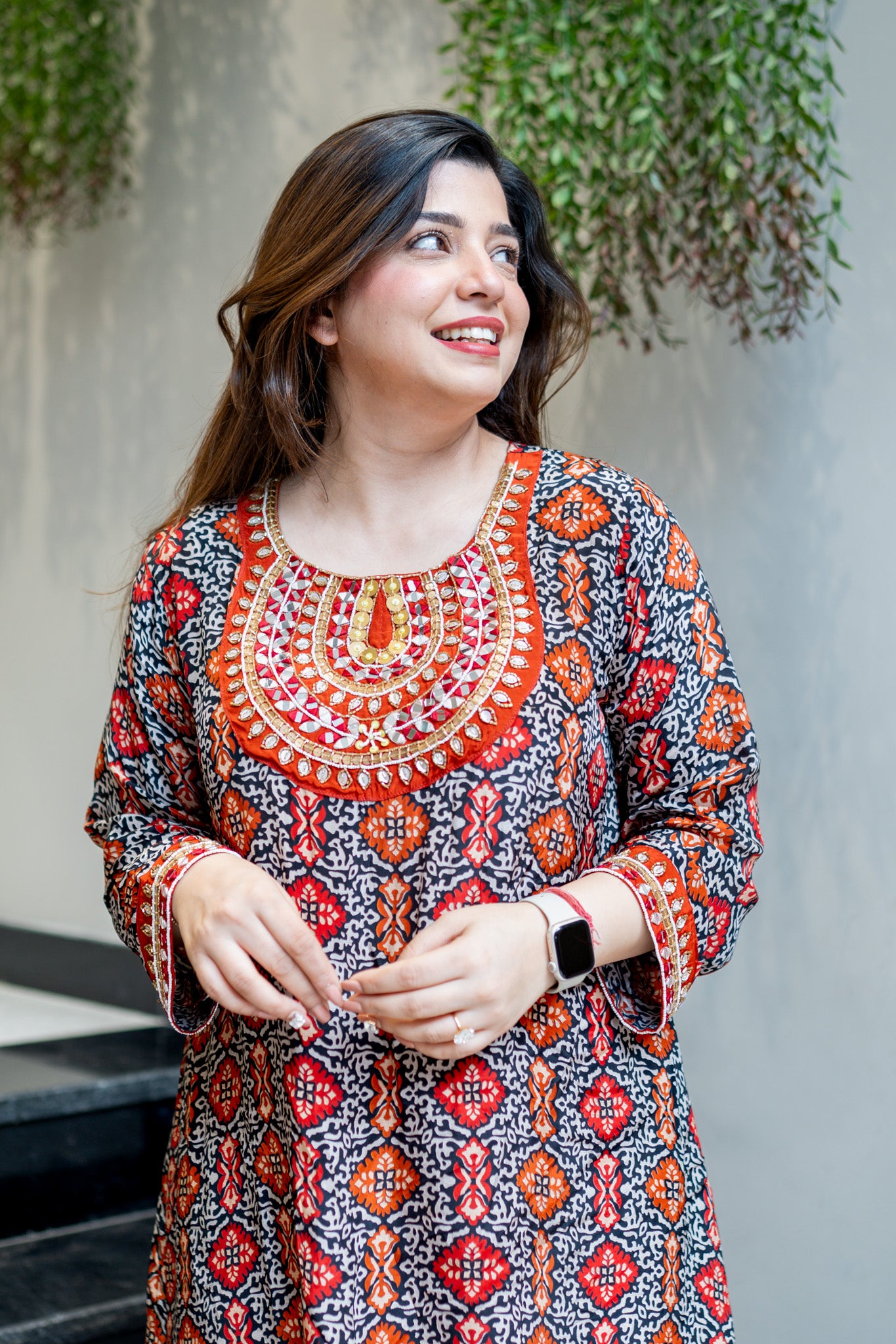 Anaya Black Printed Beads Detailing Co ord Set