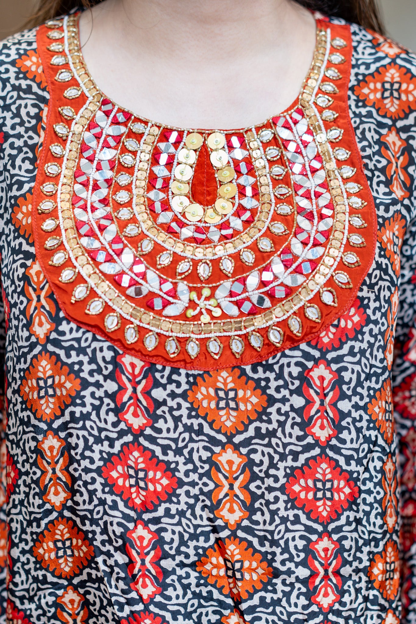 Anaya Black Printed Beads Detailing Co ord Set