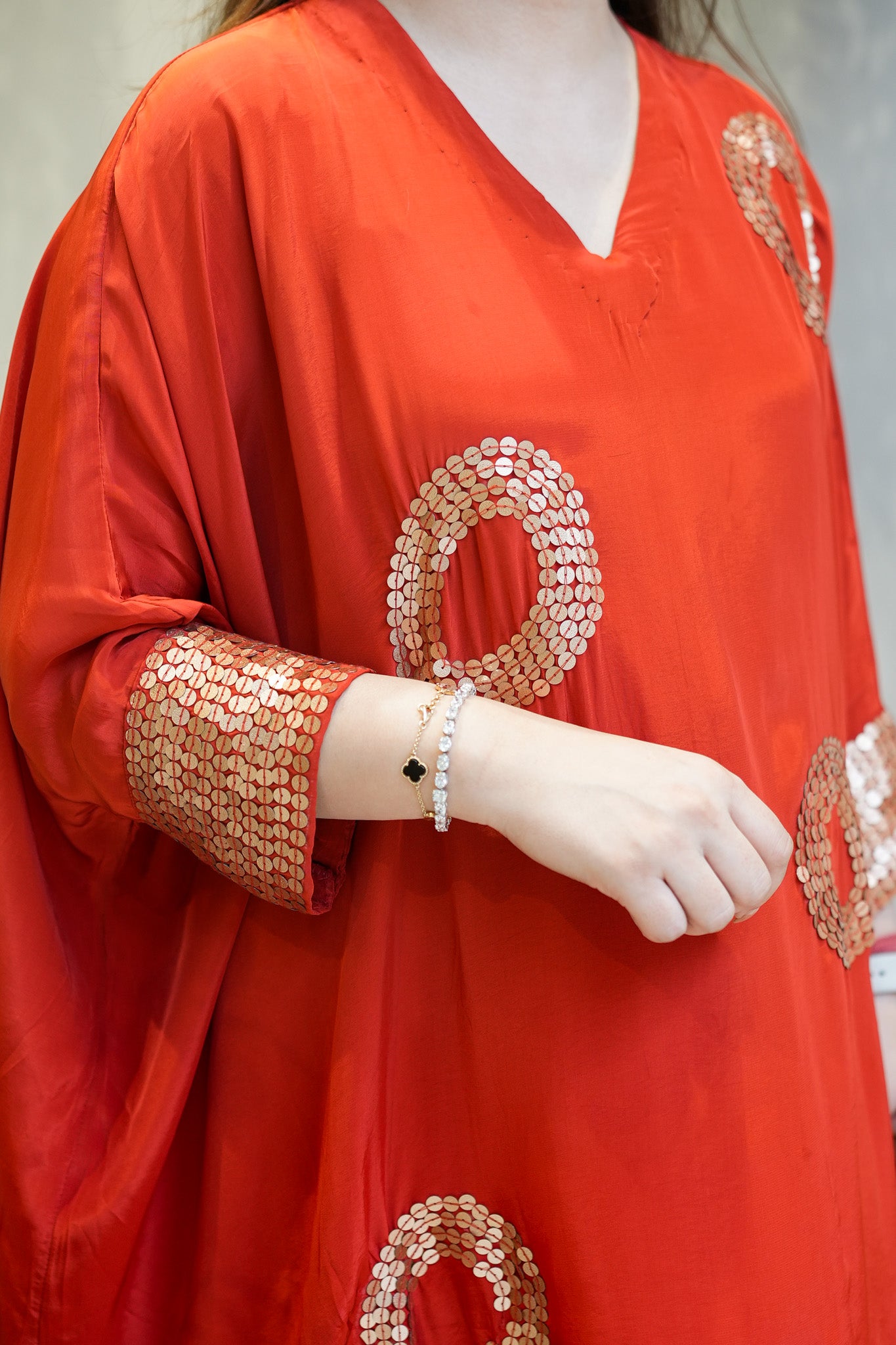 Shafa Rust Sequins Detailing Co ord Set