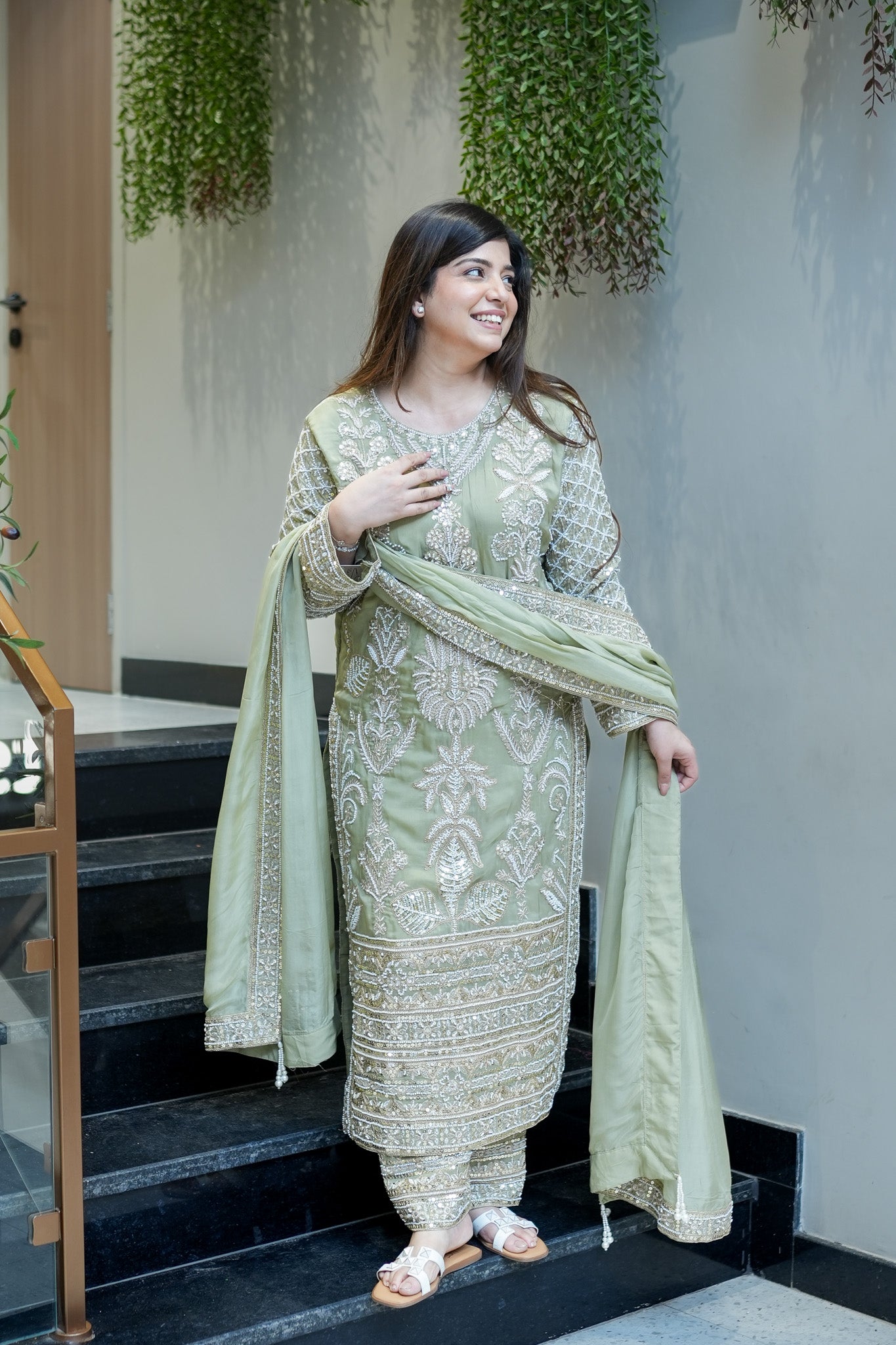 Revati Hand Embroidered Suit Set