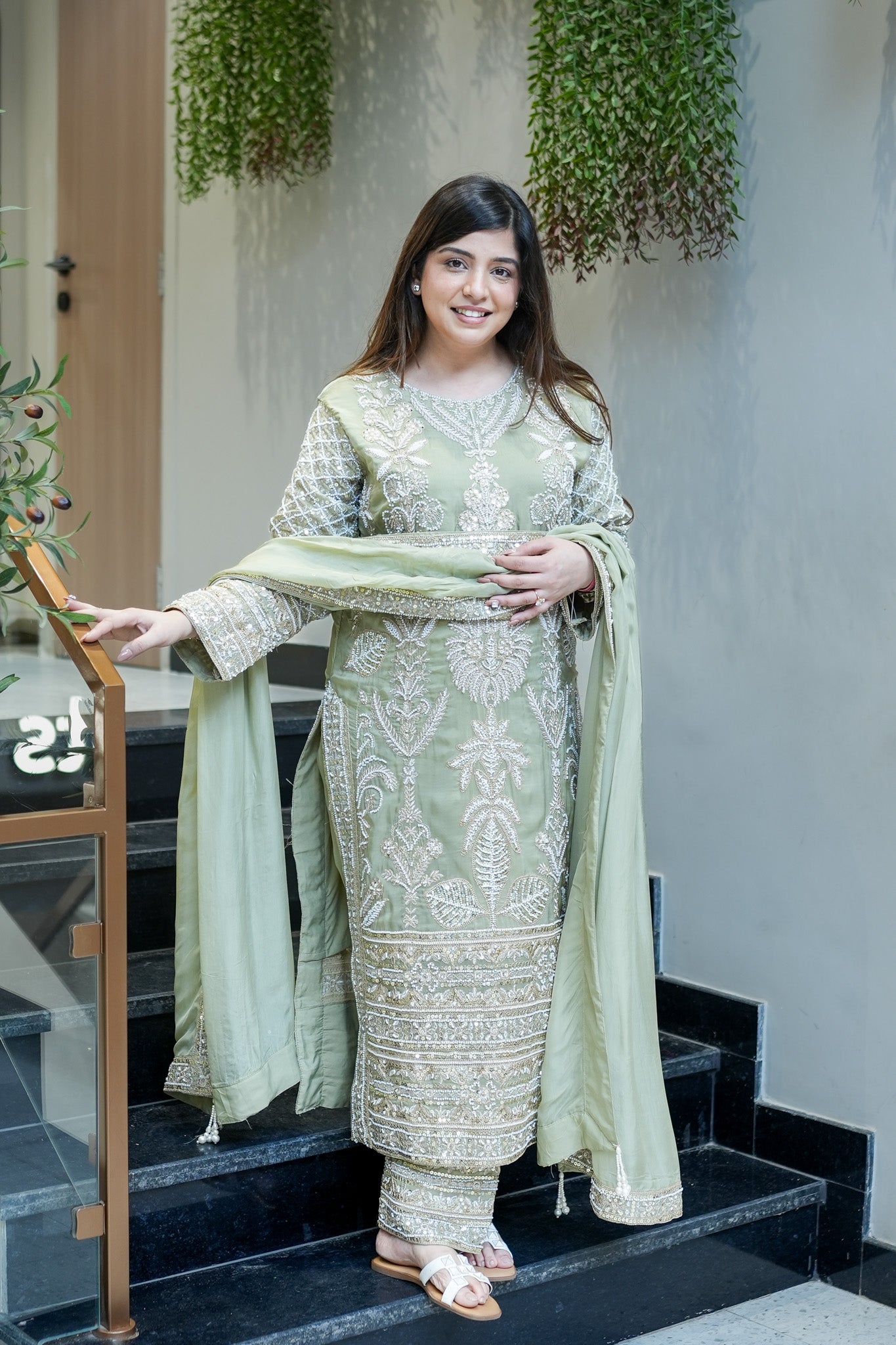 Revati Hand Embroidered Suit Set