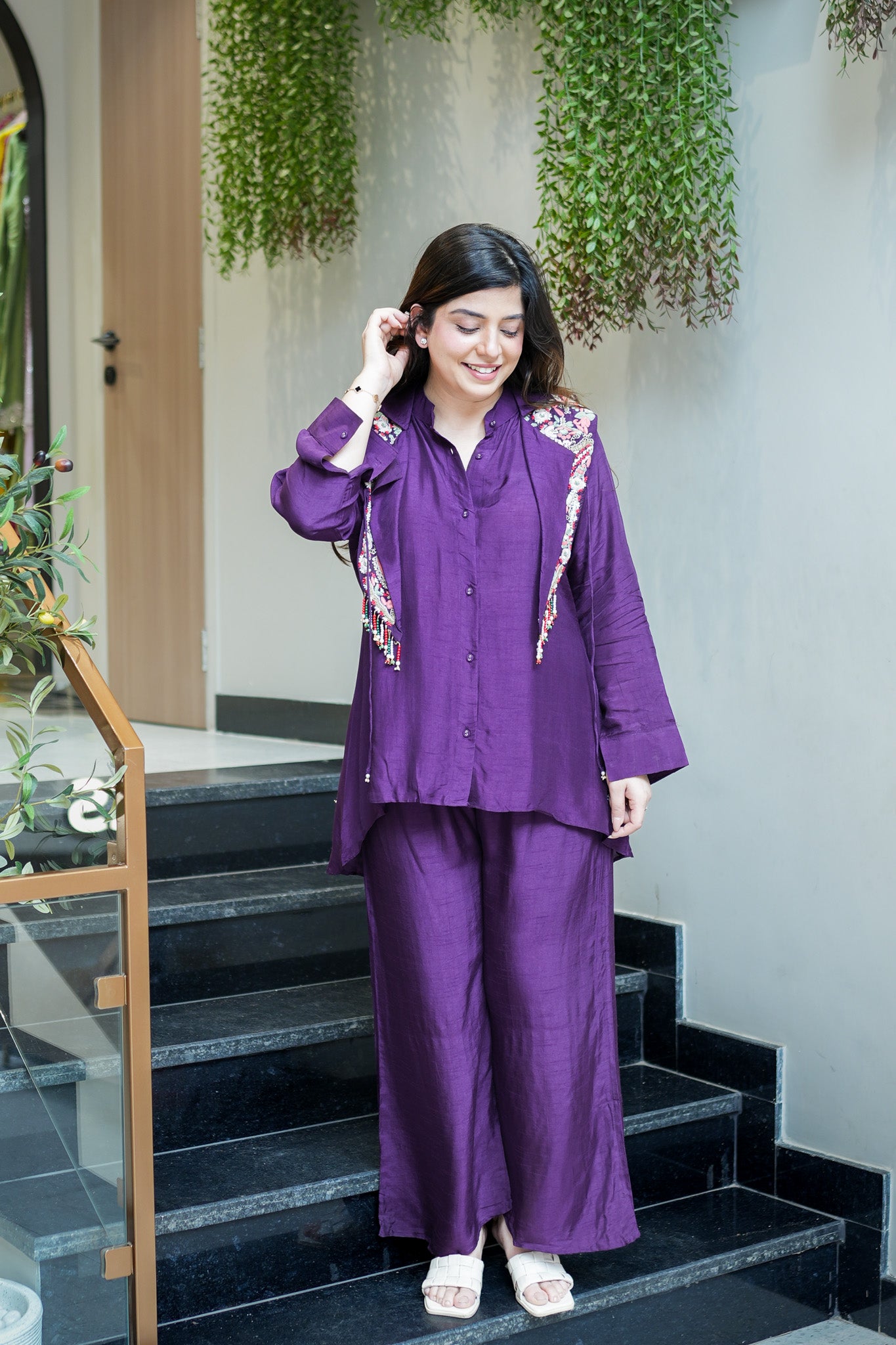 Raya Hand Embroidered Co ord Set