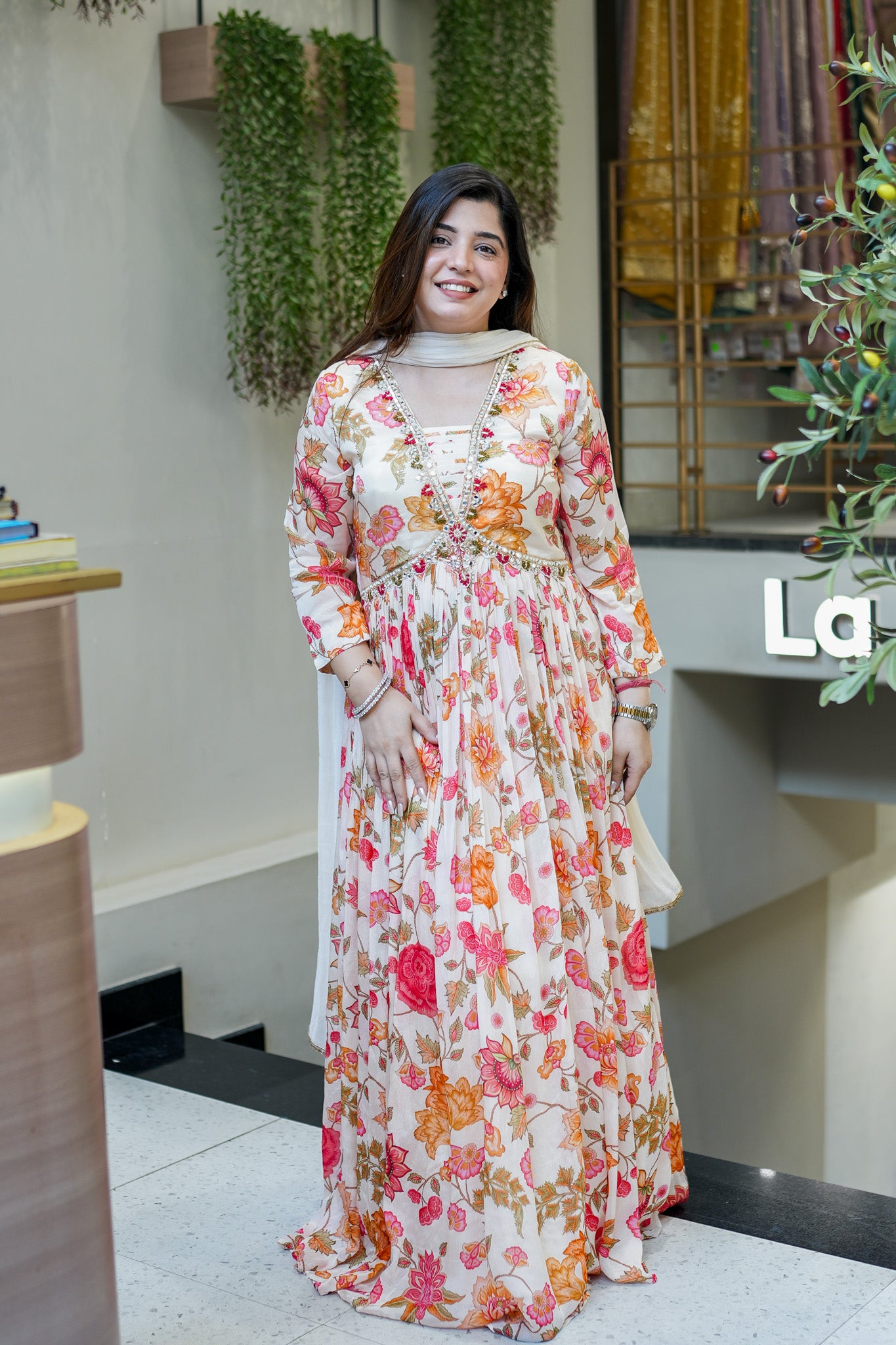 Ruhani Floral Printed Anarkali Set