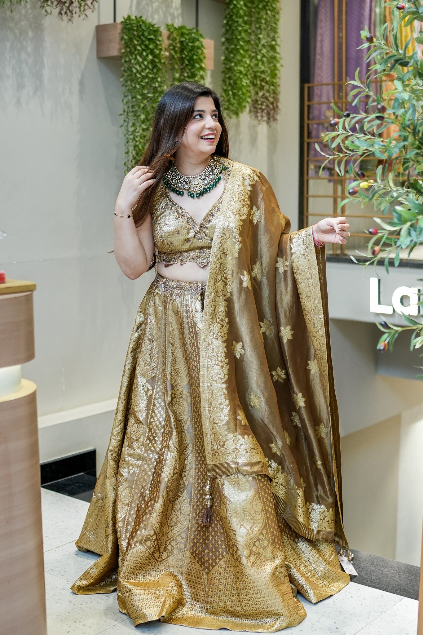 Dhara Hand Embroidered Brocade Lehenga