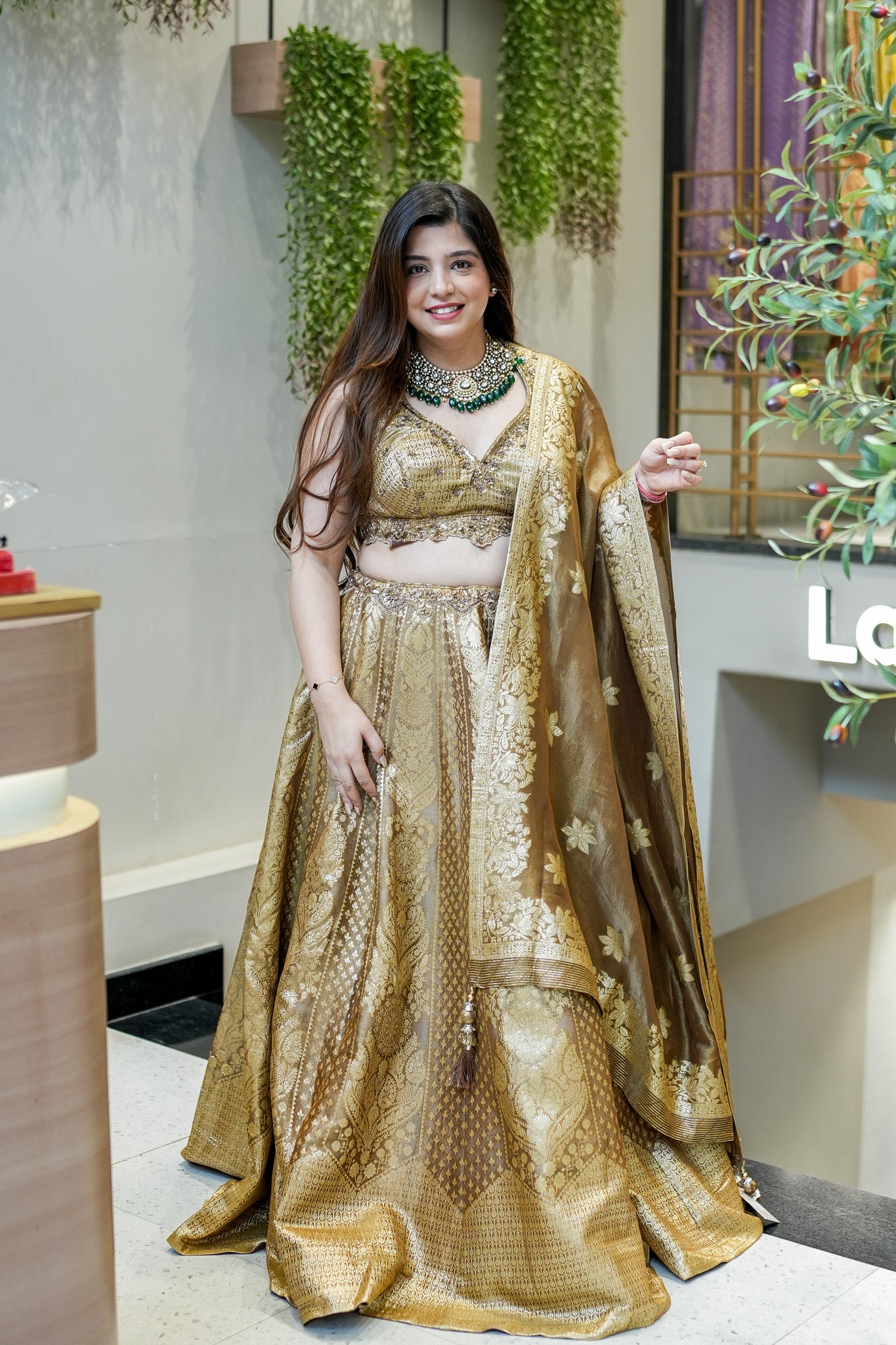 Dhara Hand Embroidered Brocade Lehenga