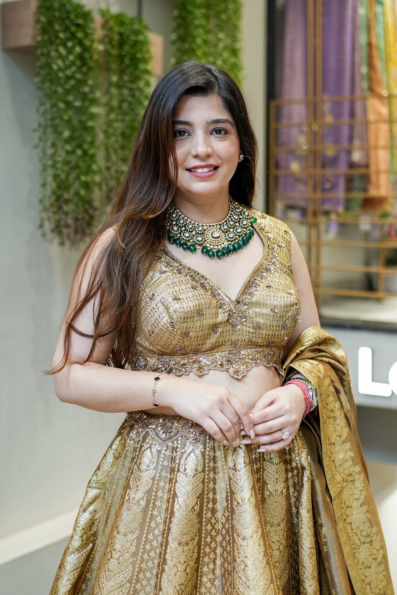 Dhara Hand Embroidered Brocade Lehenga