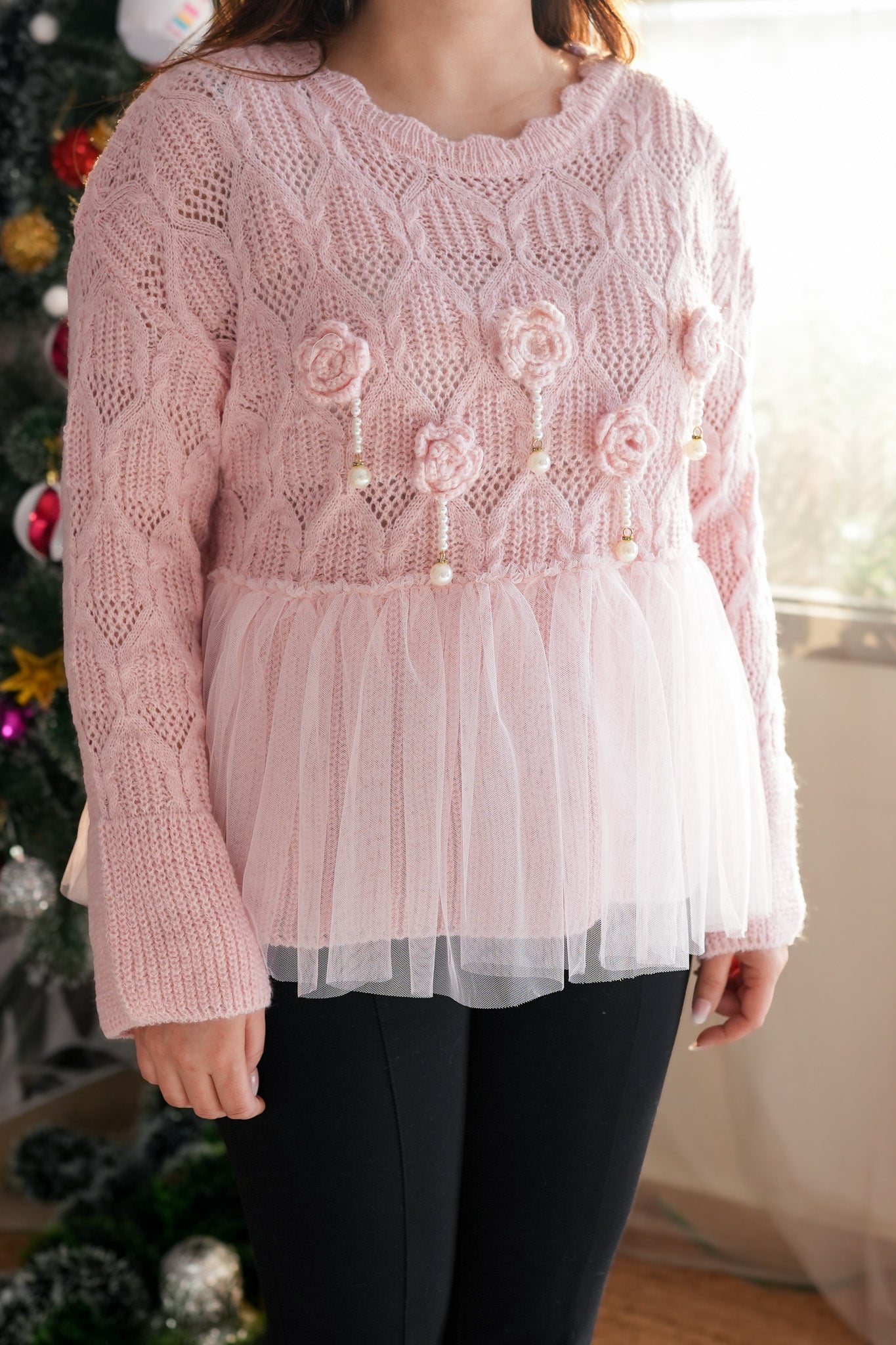 Naomi Knitted Frill Top