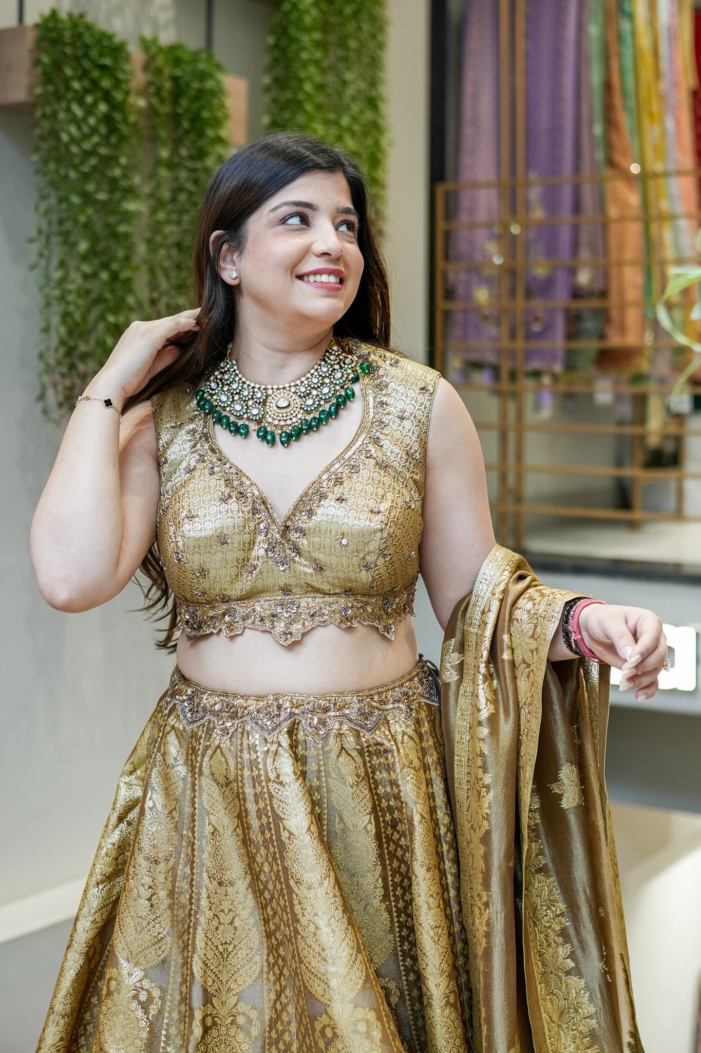 Dhara Hand Embroidered Brocade Lehenga