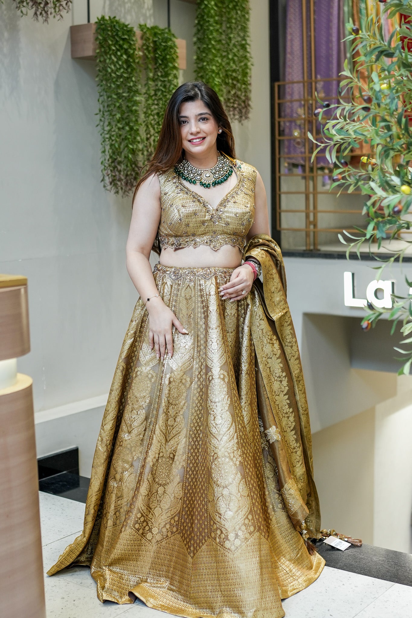 Dhara Hand Embroidered Brocade Lehenga