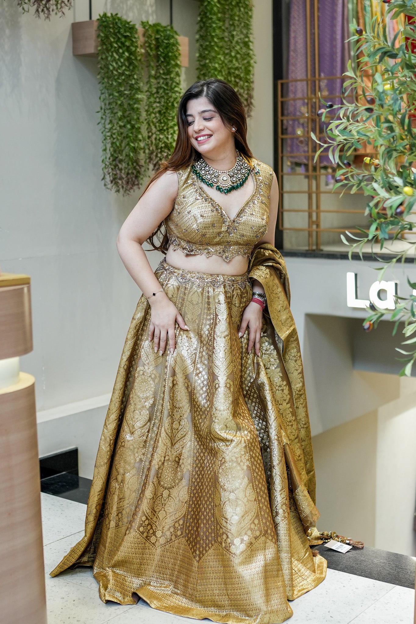 Dhara Hand Embroidered Brocade Lehenga