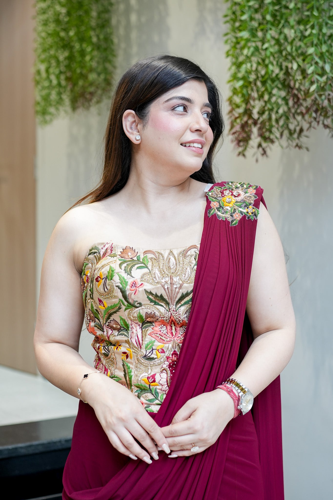 Sawana Hand Embroidered Corset Drape Saree