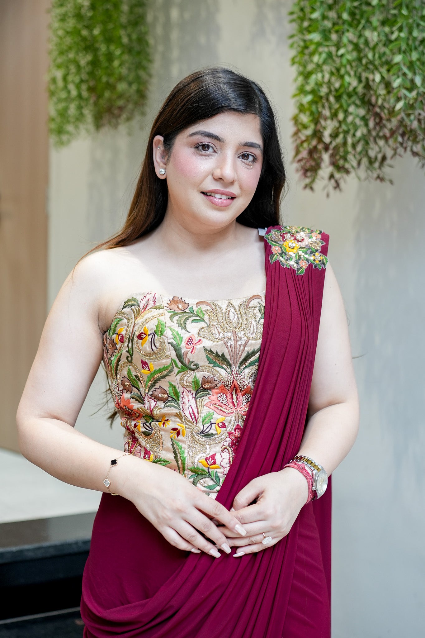 Sawana Hand Embroidered Corset Drape Saree