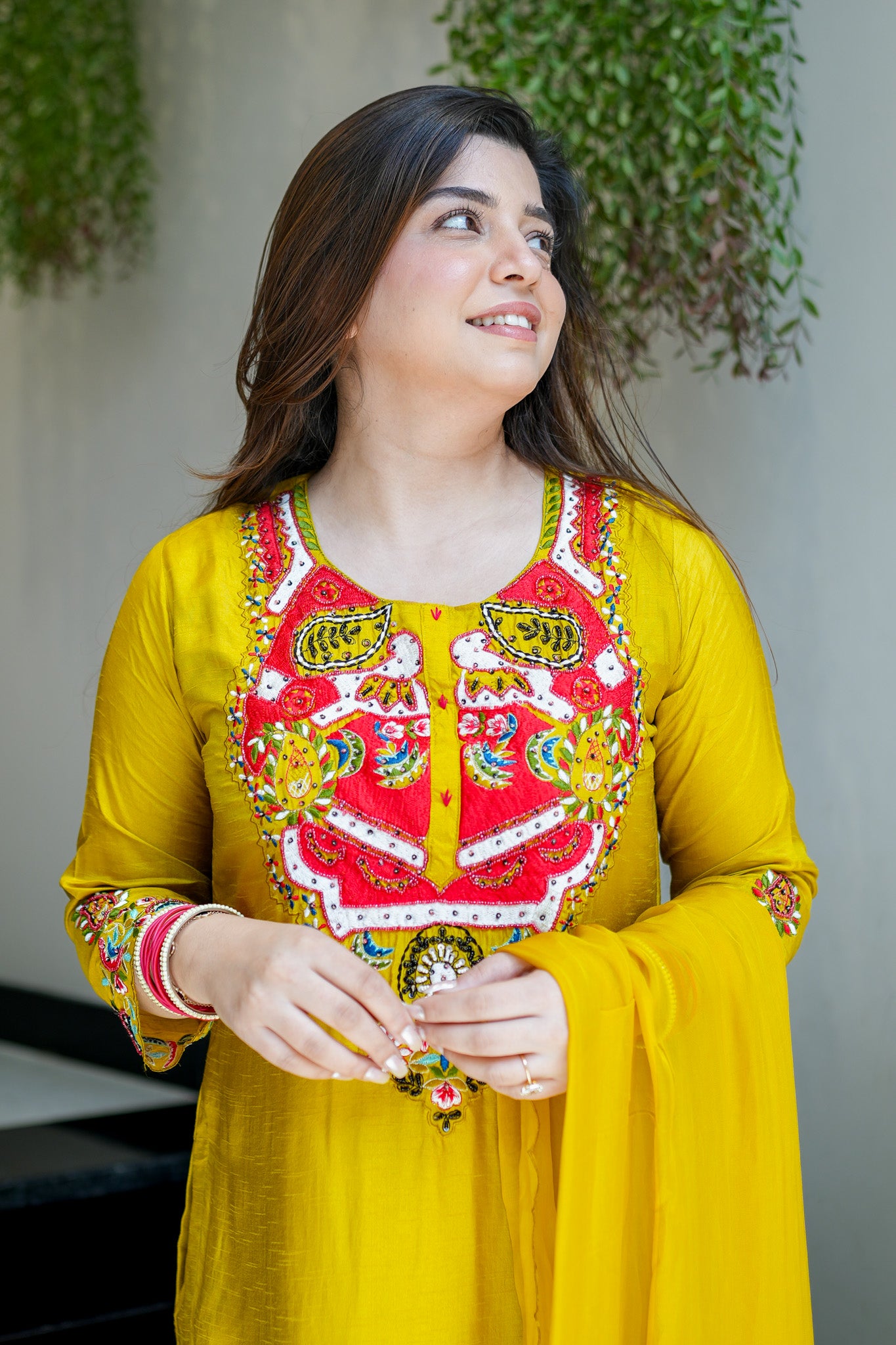 Ziyana Hand Embroidered Silk Suit Set