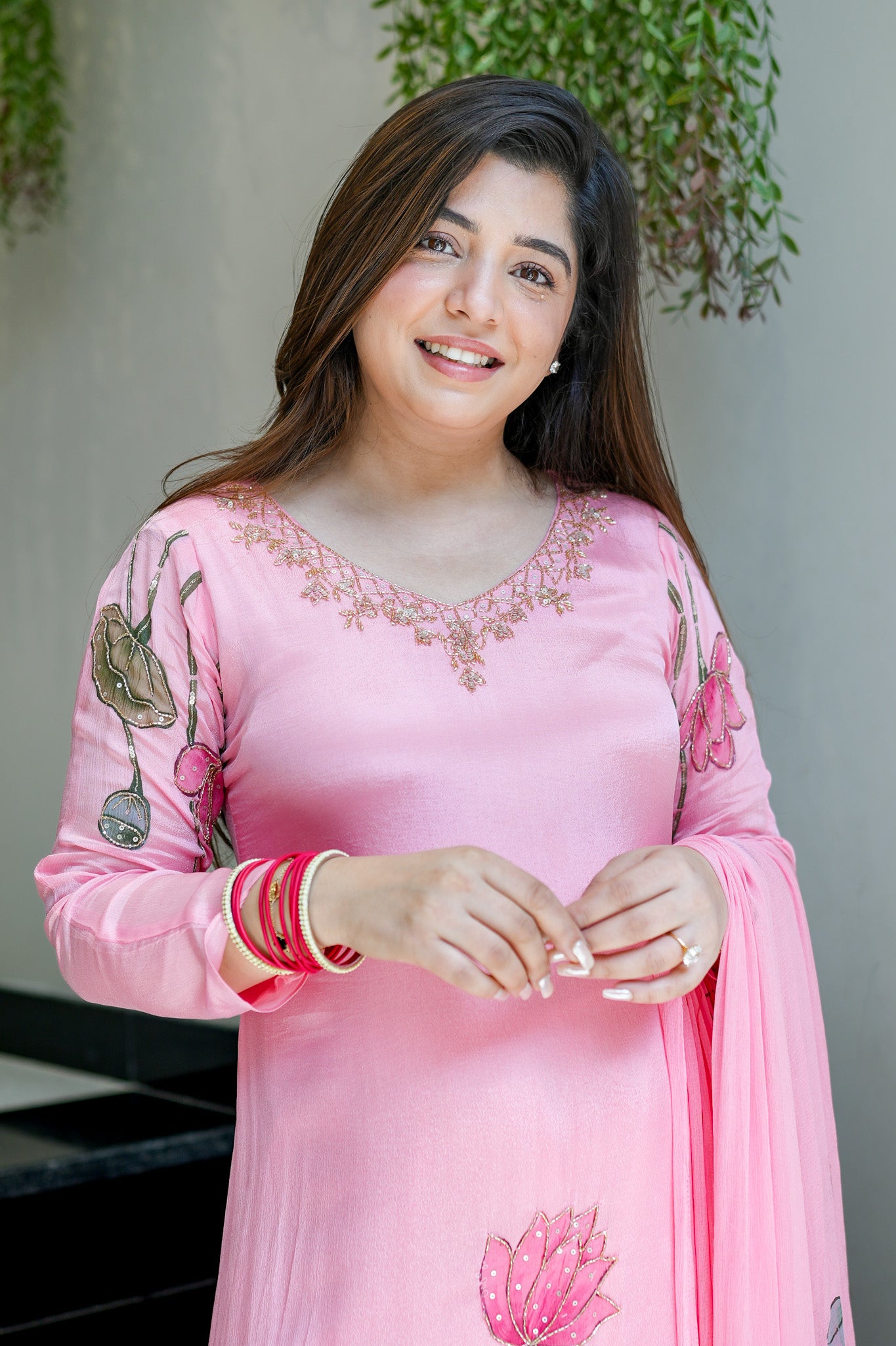 Ramini Hand Painted Anarkali Suit Set