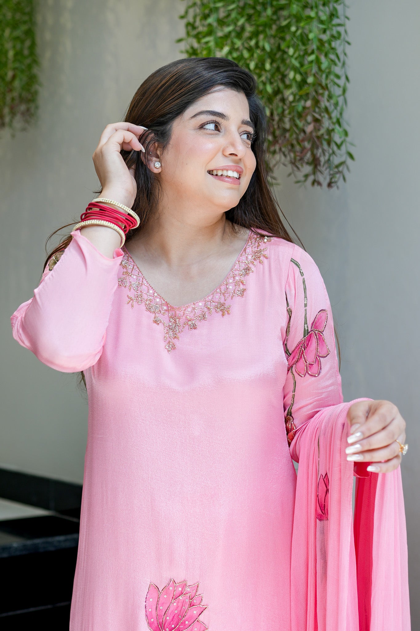 Ramini Hand Painted Anarkali Suit Set