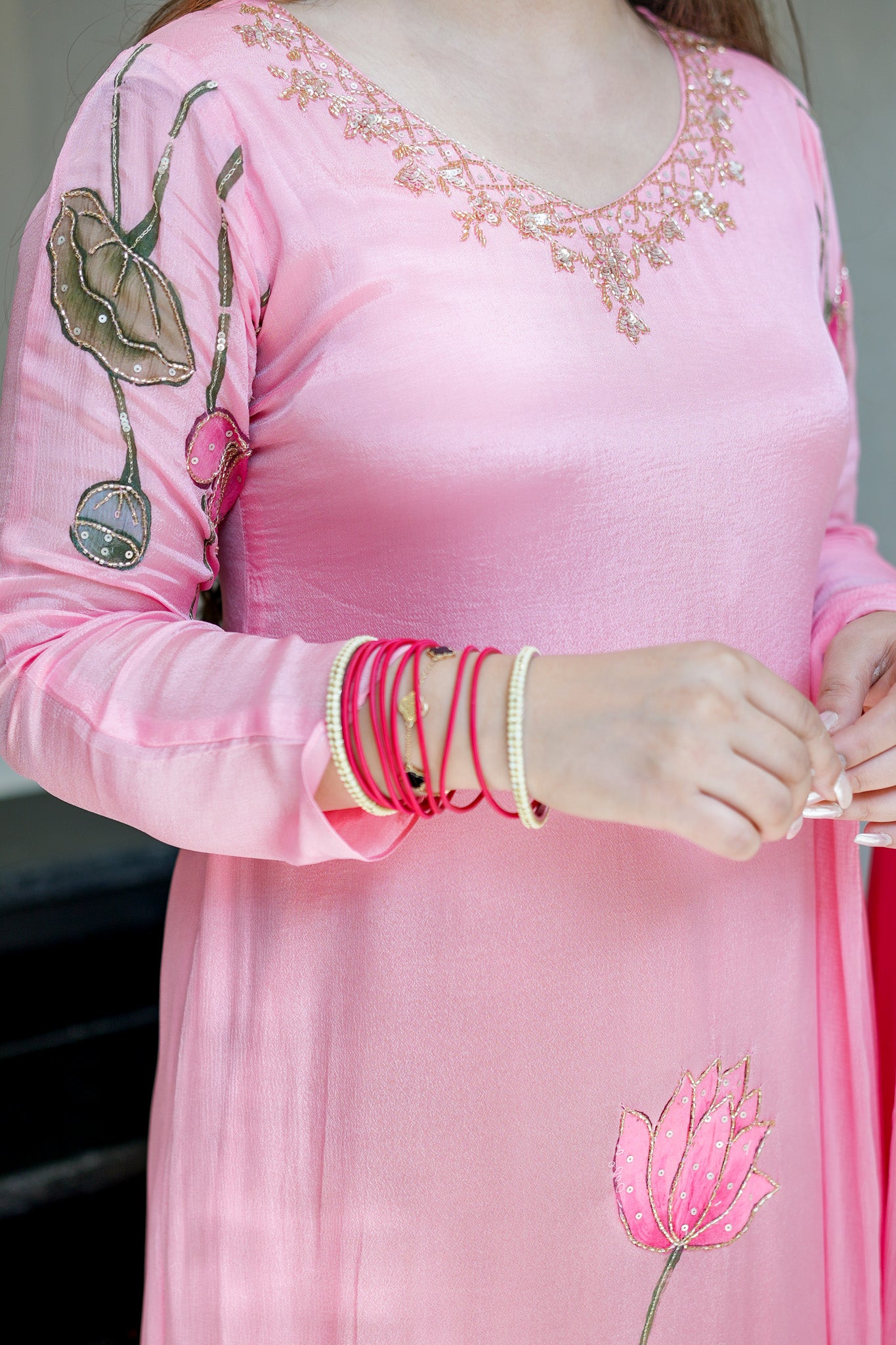 Ramini Hand Painted Anarkali Suit Set