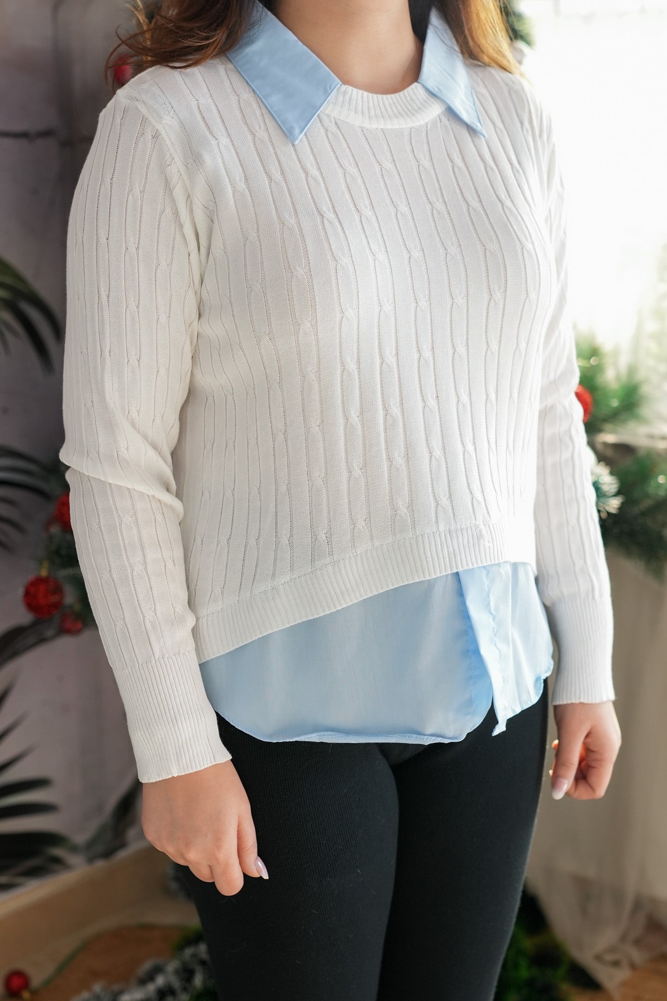 Gigi Knitted Sweater With Shirt