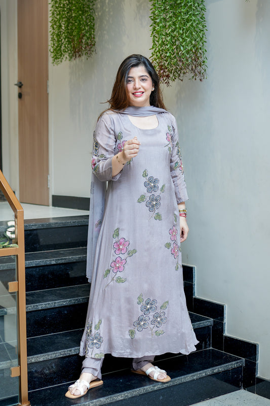 Iraaya Hand Painted Anarkali Suit Set