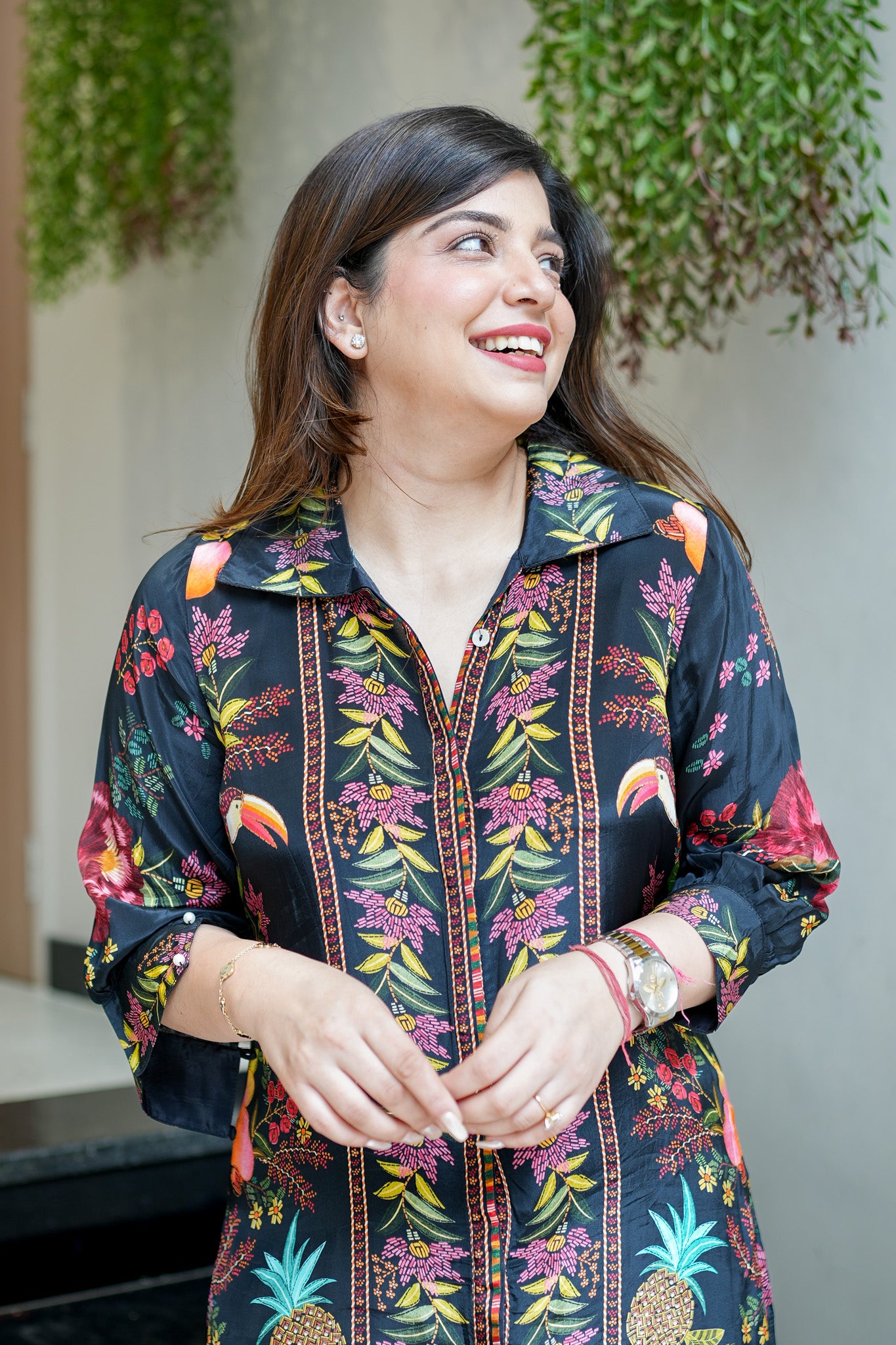 Roya Black Digital Print Cord Set